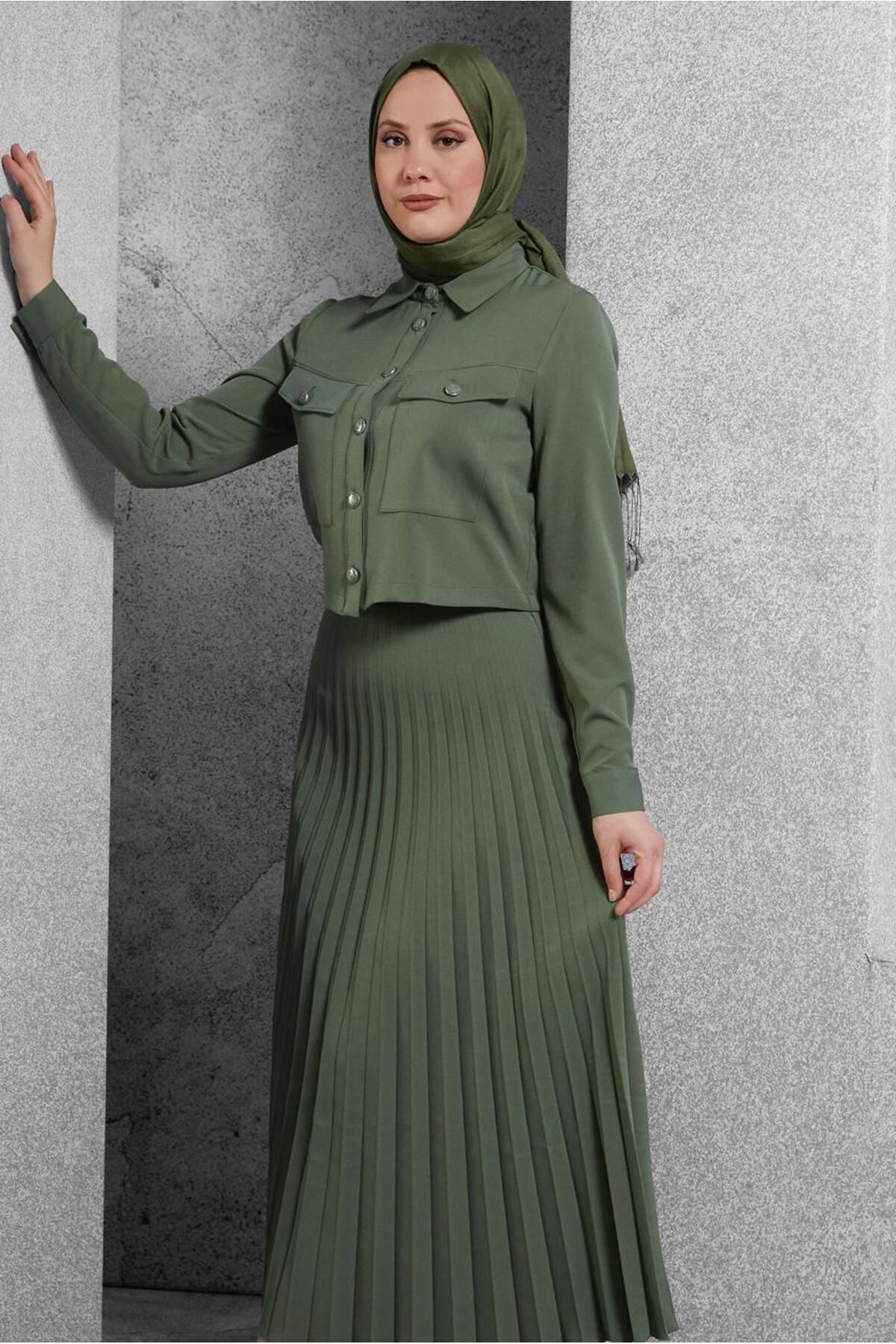 Alvina-45170 Model Set fustă plisată 2
