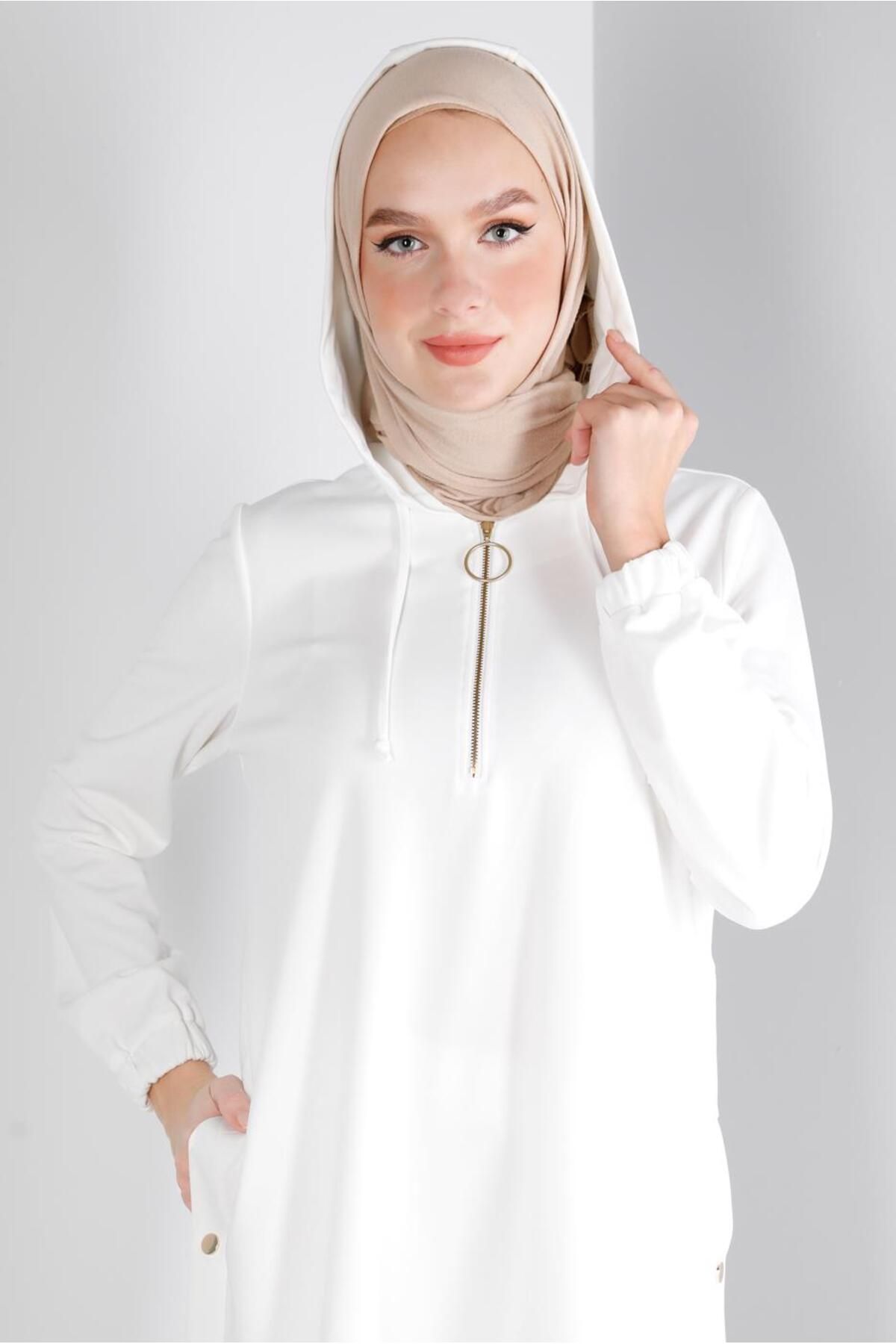 TUNIC 43307 کلاهدار زیپی دار Alvina