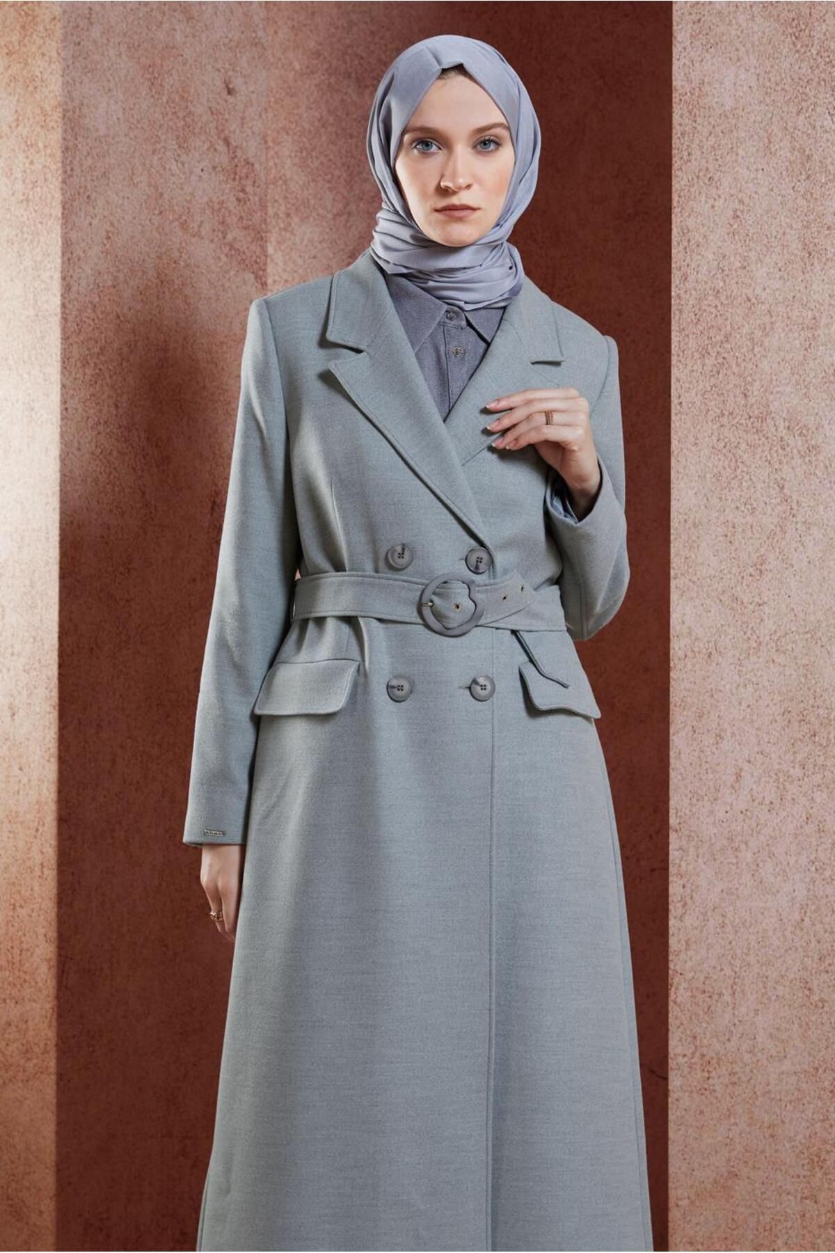 مانتو کمربندی 90504 Alvina