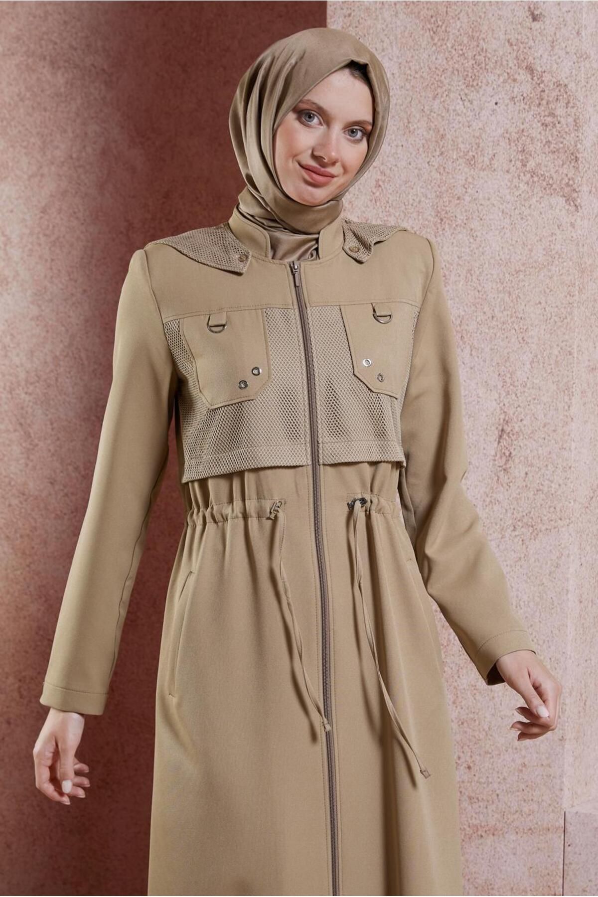 مانتو حجاب کلاه دار 10886 Alvina