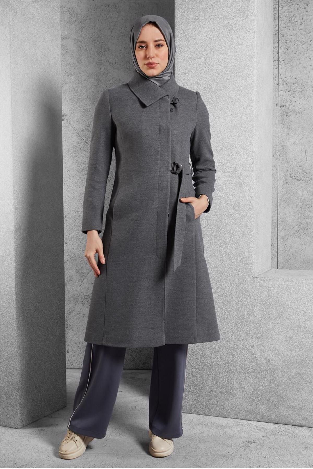 مانتو کمربندی 90563 Alvina