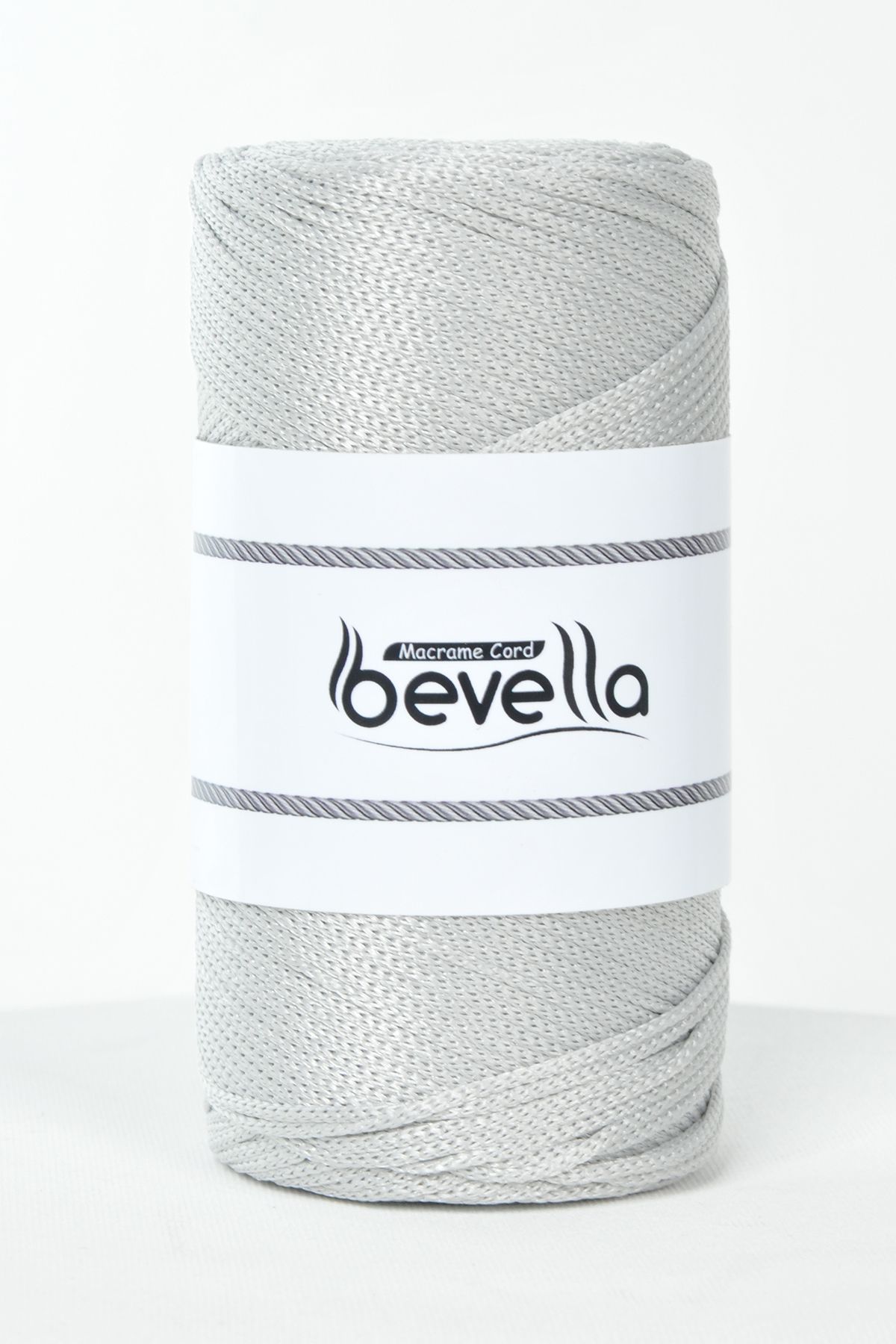 Bevella Macrame Cord-2 مم - 200 جرام خيط بوليستر رمادي فاتح وخيط حقيبة 2