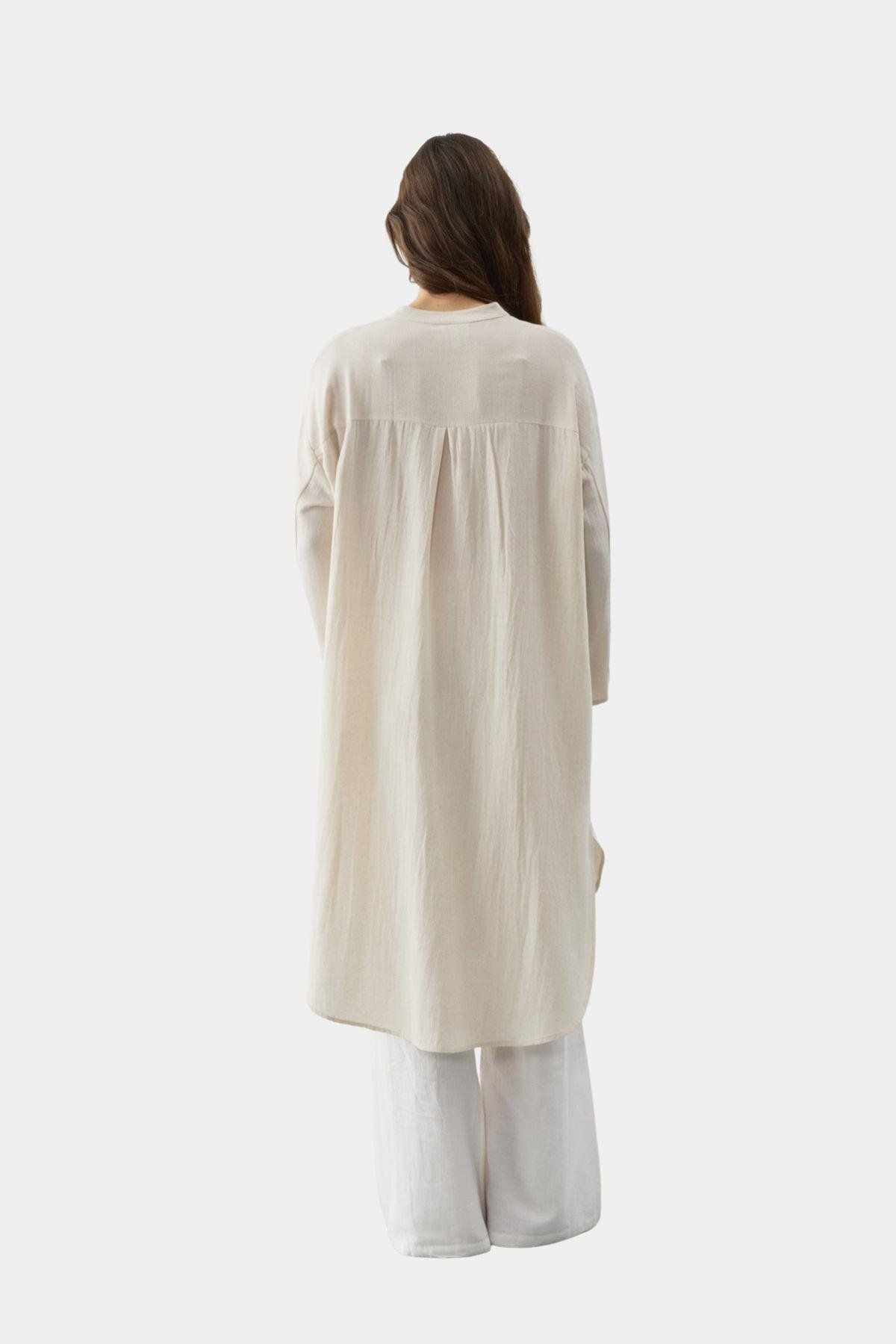 Esswaap-Beige Midi Length Savior Tunic 6