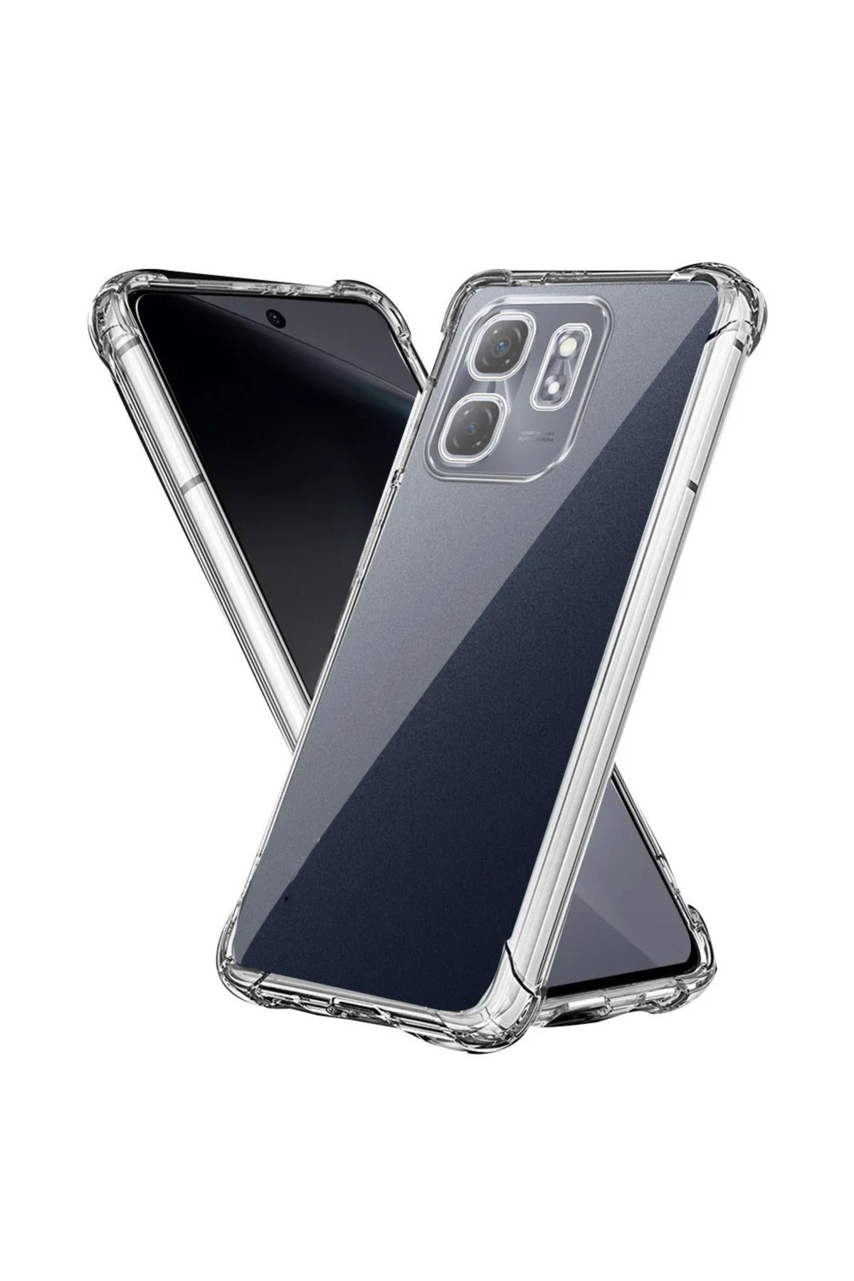 İnfinix Hot 50i ile Uyumlu Kapak Kamera Korumalı Airbag Antishock Köşe Korumalı Şeffaf Silikon Kılıf