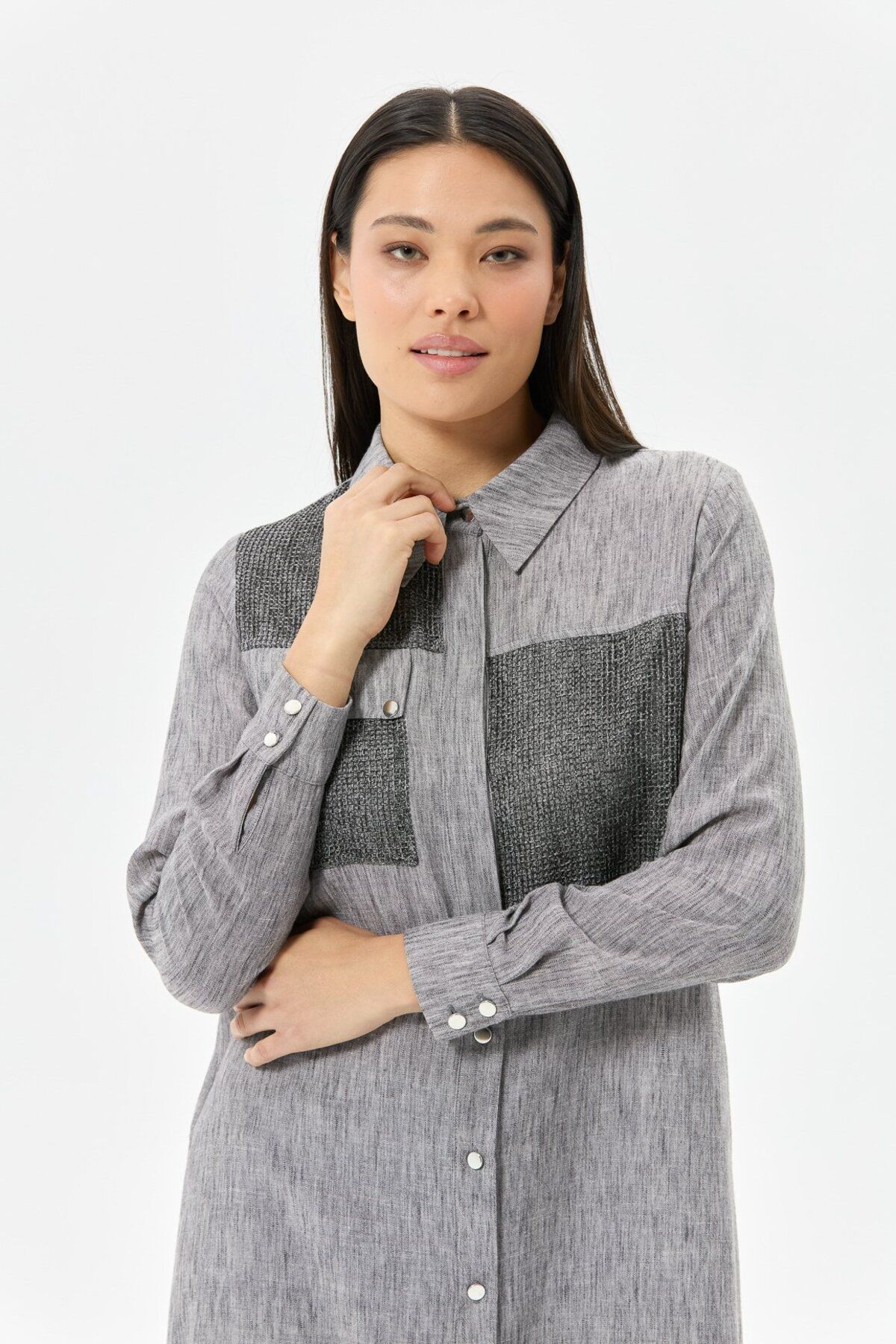 Esswaap-Detailed Long Tunic - Anthraciteocking 4