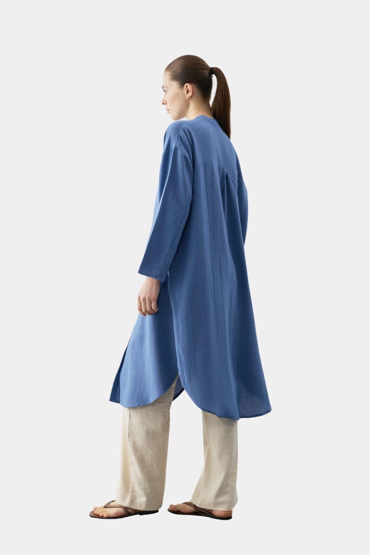 Esswaap-Μπλε Midi Μέγεθος Savior Tunic 6