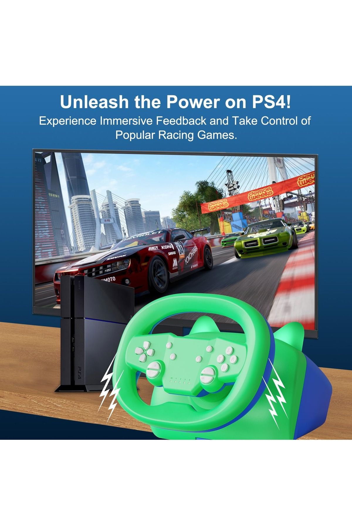 FlashHawk-Bluetooth Racing Steering Wheel with Paddle Shifters, Wireless Wired Dual-Mode Steering Wheel 5