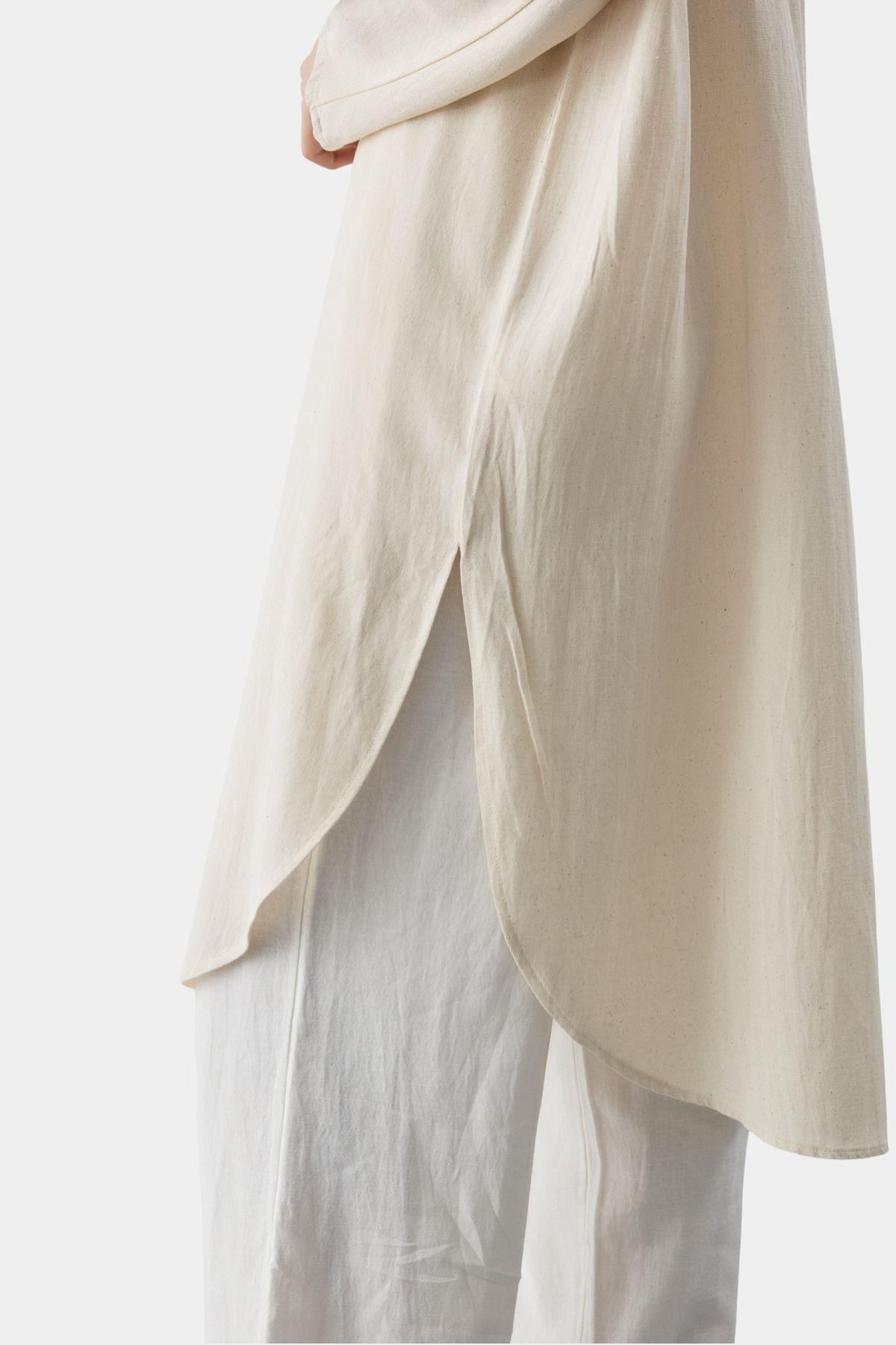 Esswaap-Beige Midi Length Savior Tunic 5