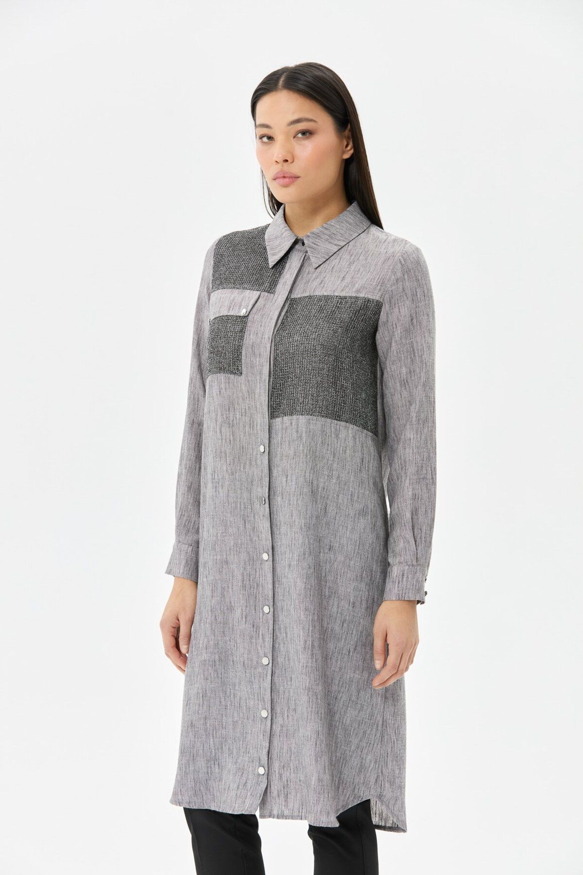 Esswaap-Detailed Long Tunic - Anthraciteocking 2