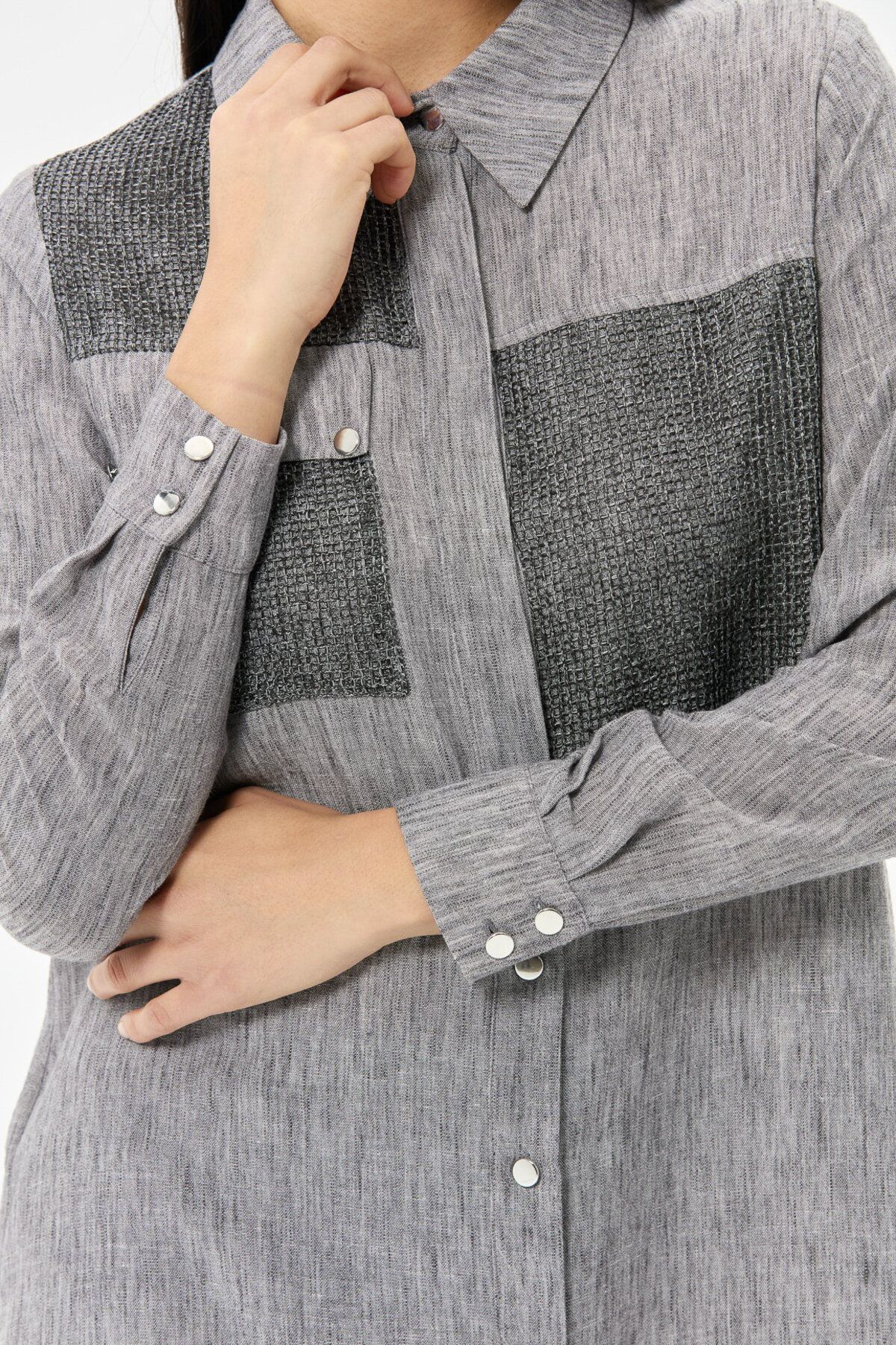 Esswaap-Detailed Long Tunic - Anthraciteocking 5