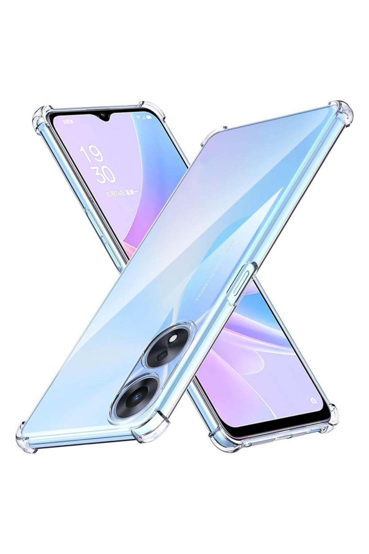 Oppo A38 4G ile Uyumlu Kapak Kamera Korumalı Airbag Antishock Köşe Korumalı Şeffaf Silikon Kılıf