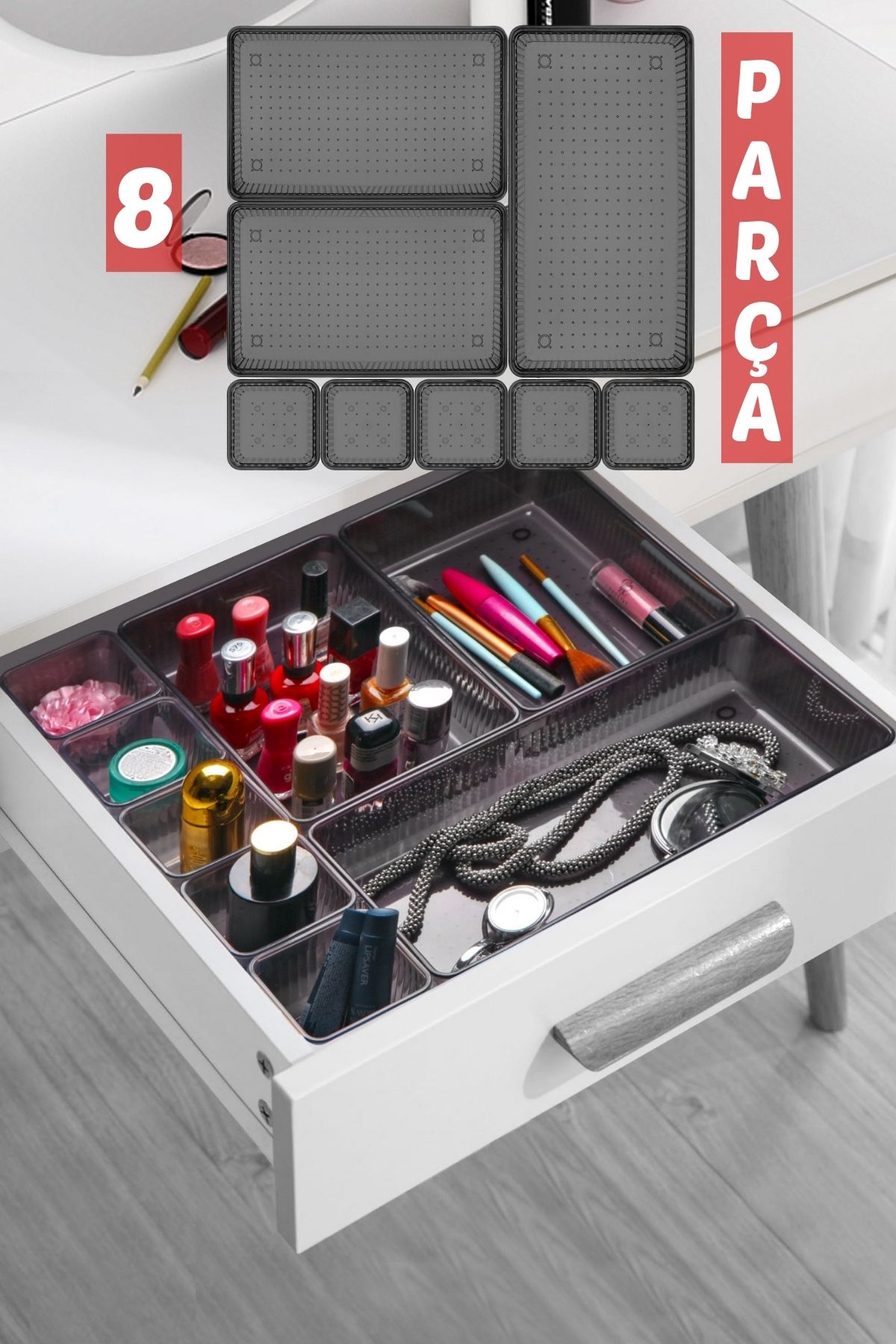 Nandy Home Organizator Pentru Sertar Din 8 Piese, Set De Organizatori - One Size