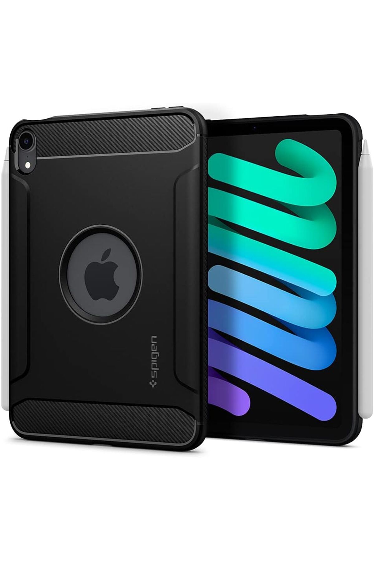 Spigen-Spigen Rugged Armor for iPad Mini 7 case / iPad Mini 6  6th / 7th Generation - Matte Black 1