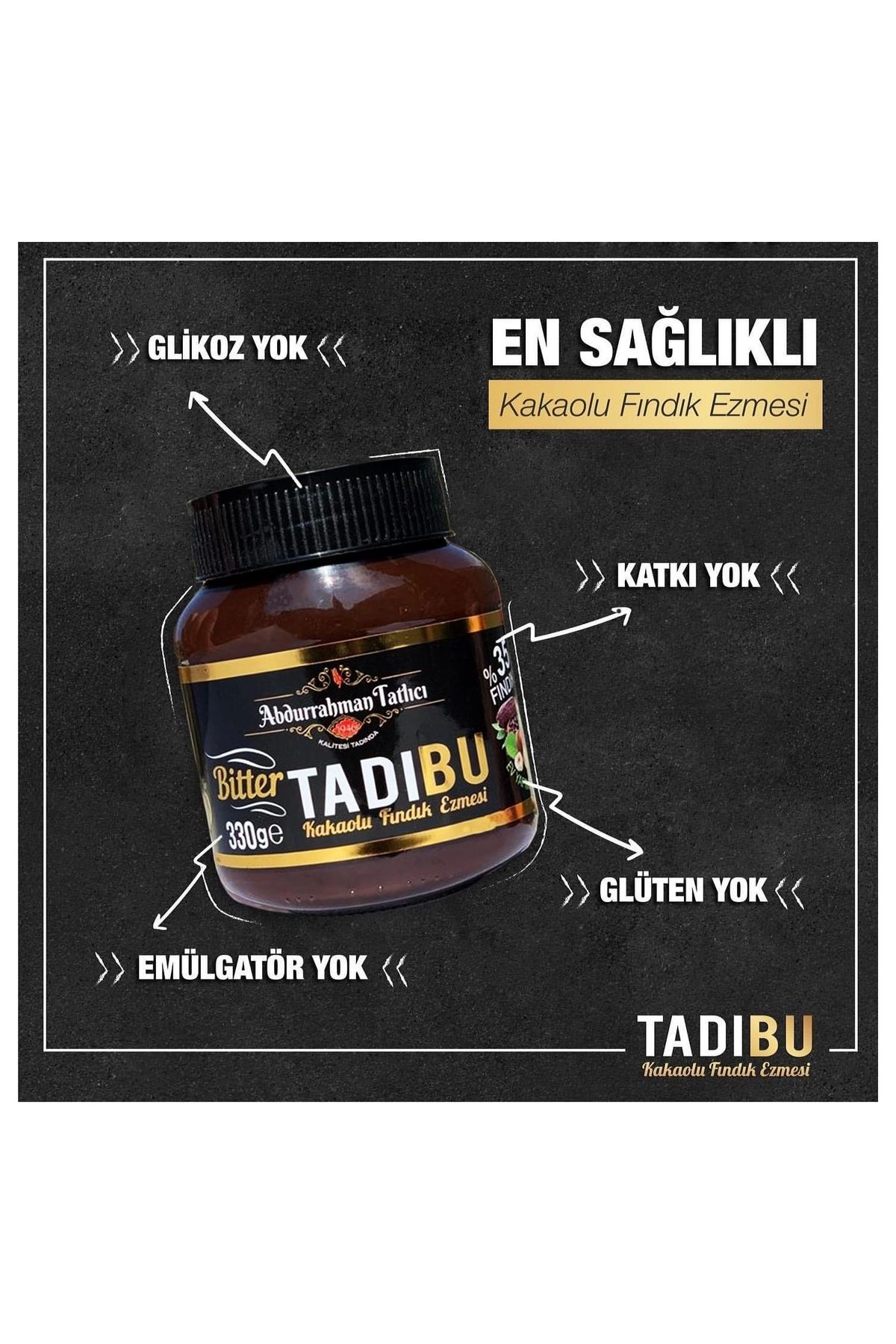 Abdurrahman Tatlıcı Abdurrahman Tatlıcı Tadıbu Kakaolu Fındık Ezmesi 330 Gr