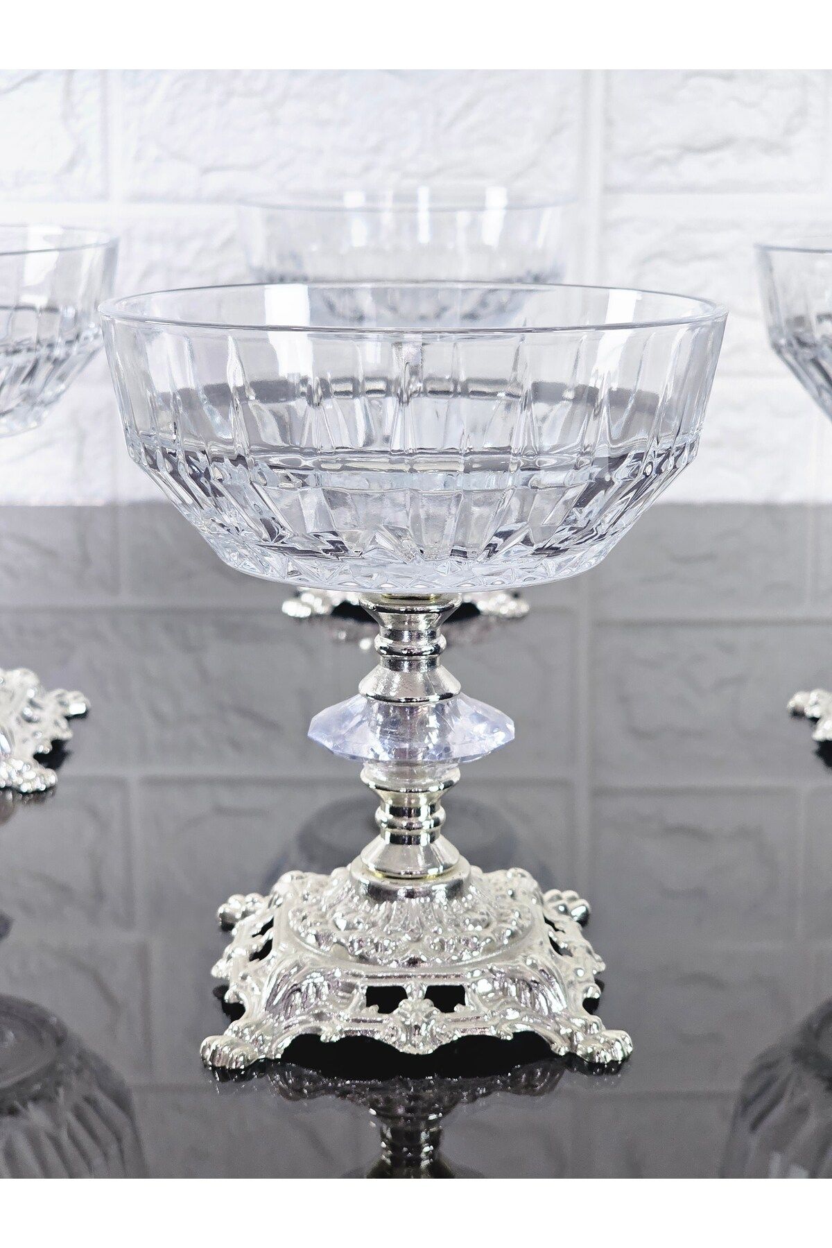 atabey home-Echo Bowl & Magnolia Bowl & Ice Cream Bowl & Sugar Bowl Brothers Silver Cast Feet 2