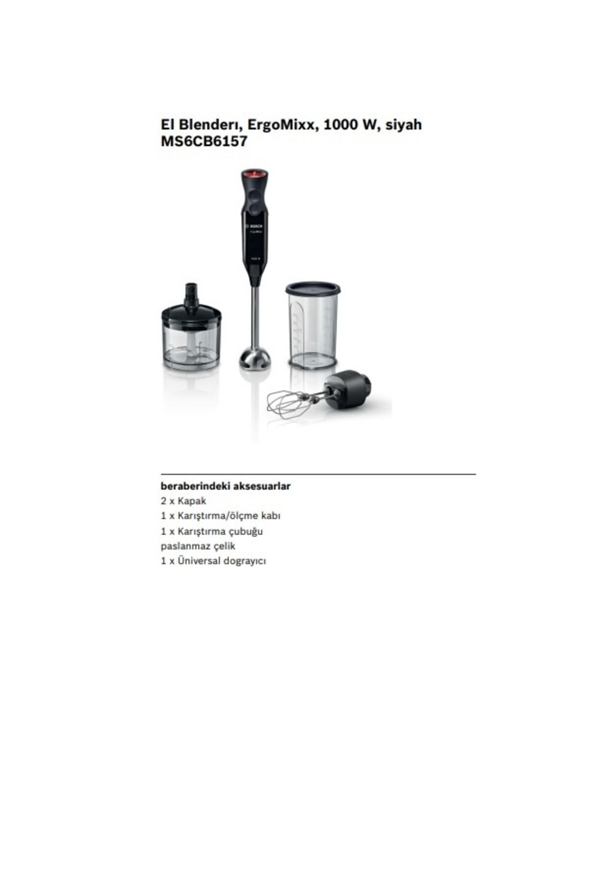 Bosch Ms6cb6157 El Blenderı Ergomixx 1000 W Siyah, Antrasit