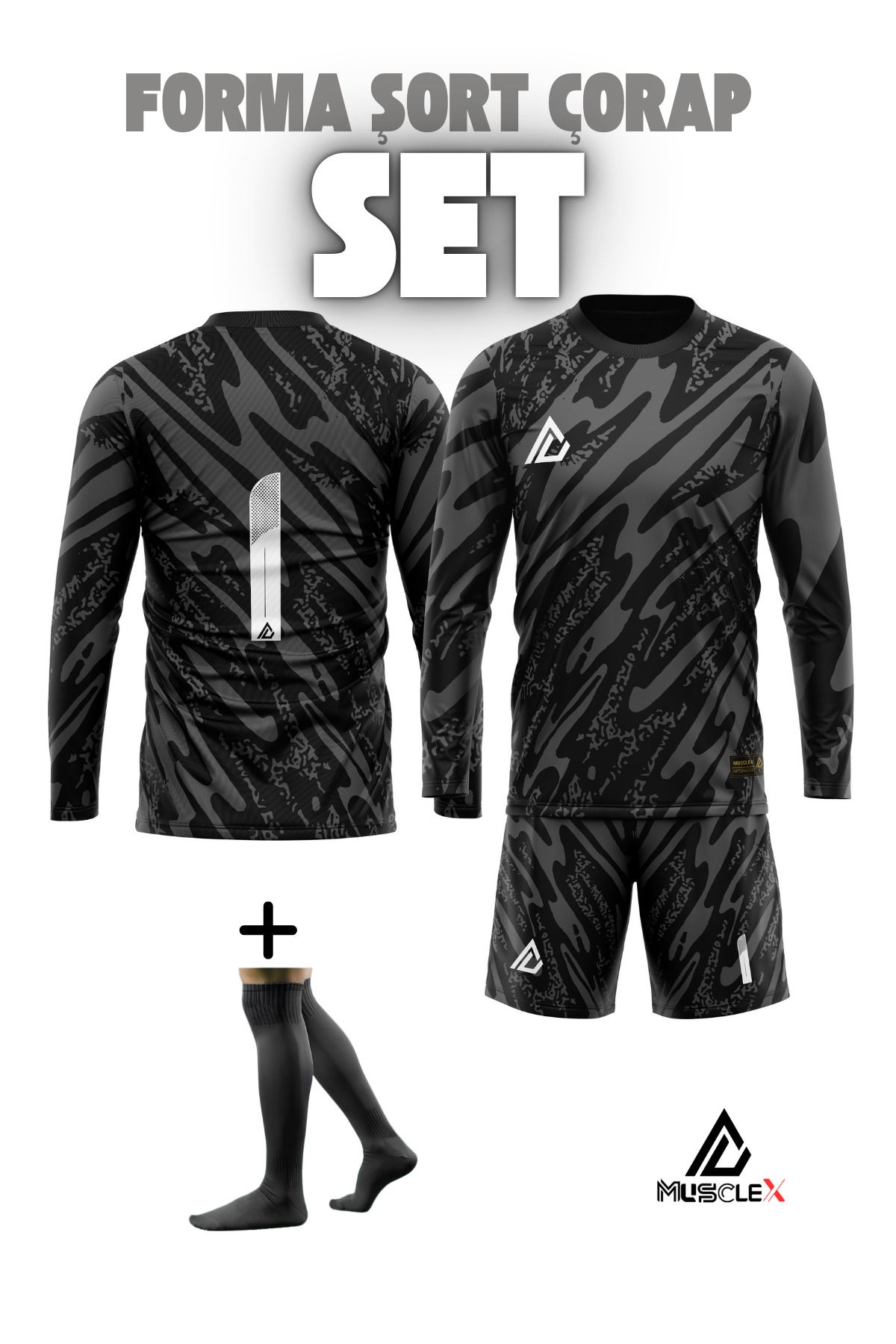 Musclex Spor Tekstil MuscleX Kaleci Forması Forma Şort Çorap Set Goalkeeper Jersey Kaleci Set Forma Şort Çorap MXKDyDF557