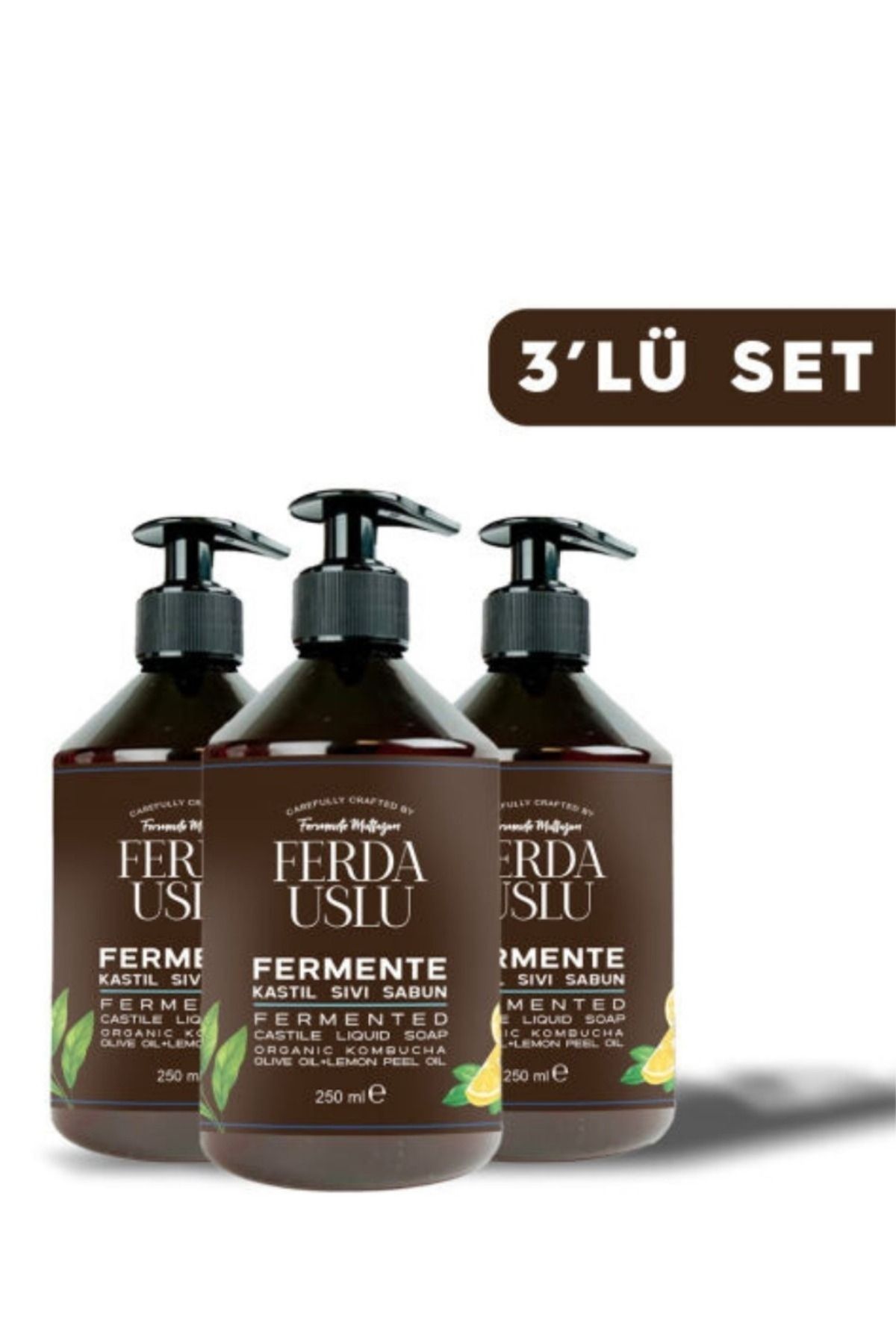 Fermente Mutfağım-Kombucha Extract Liquid Soap - 3 Hand & Face Purifying Moisturizer 250 ml 3