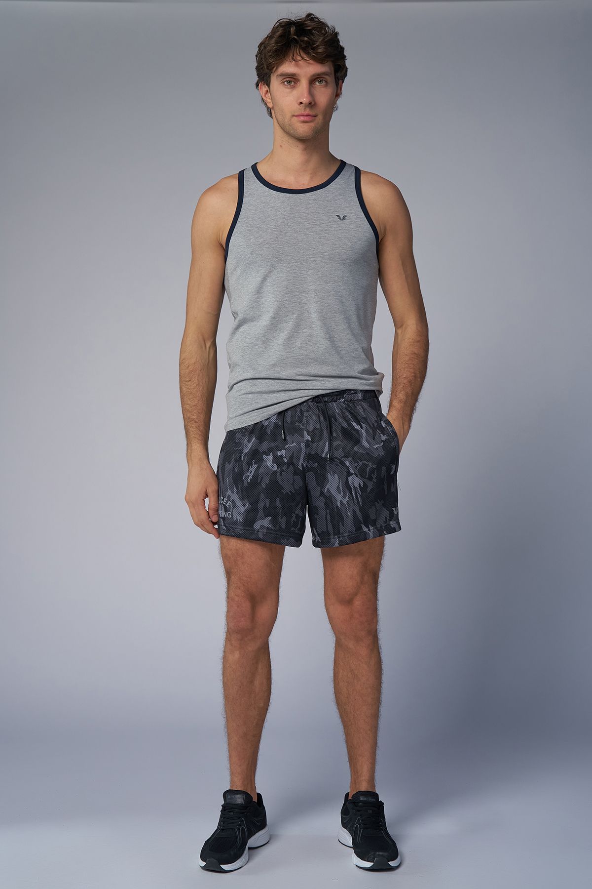 bilcee-Men's Gray Melange Training Undershirt 3944 5