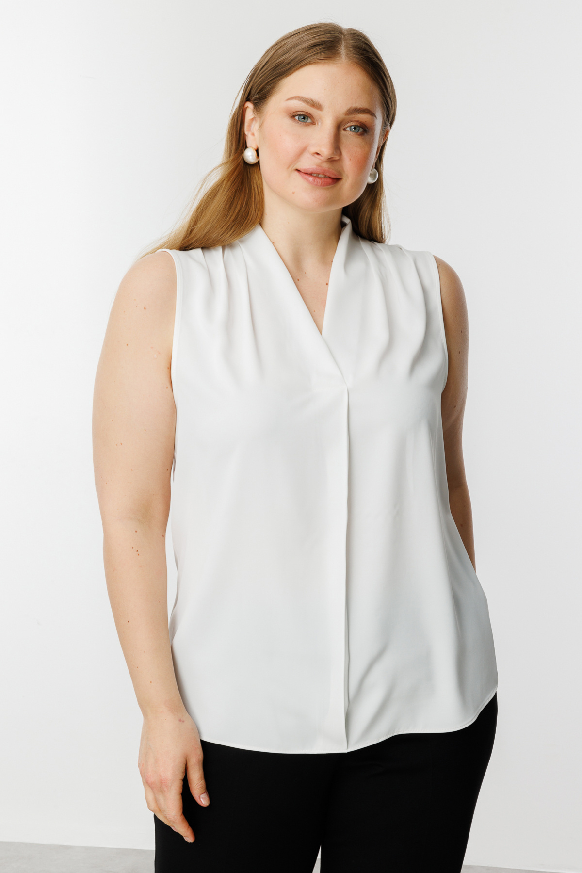 Ekol-V-Neck Satin Blouse 1