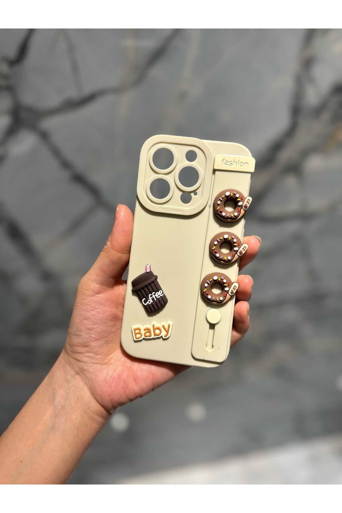 SLC AKSESUAR IPHONE 15 PRO DONUT FİGÜRLÜ MAT SİLİKON TELEFON KILIFI