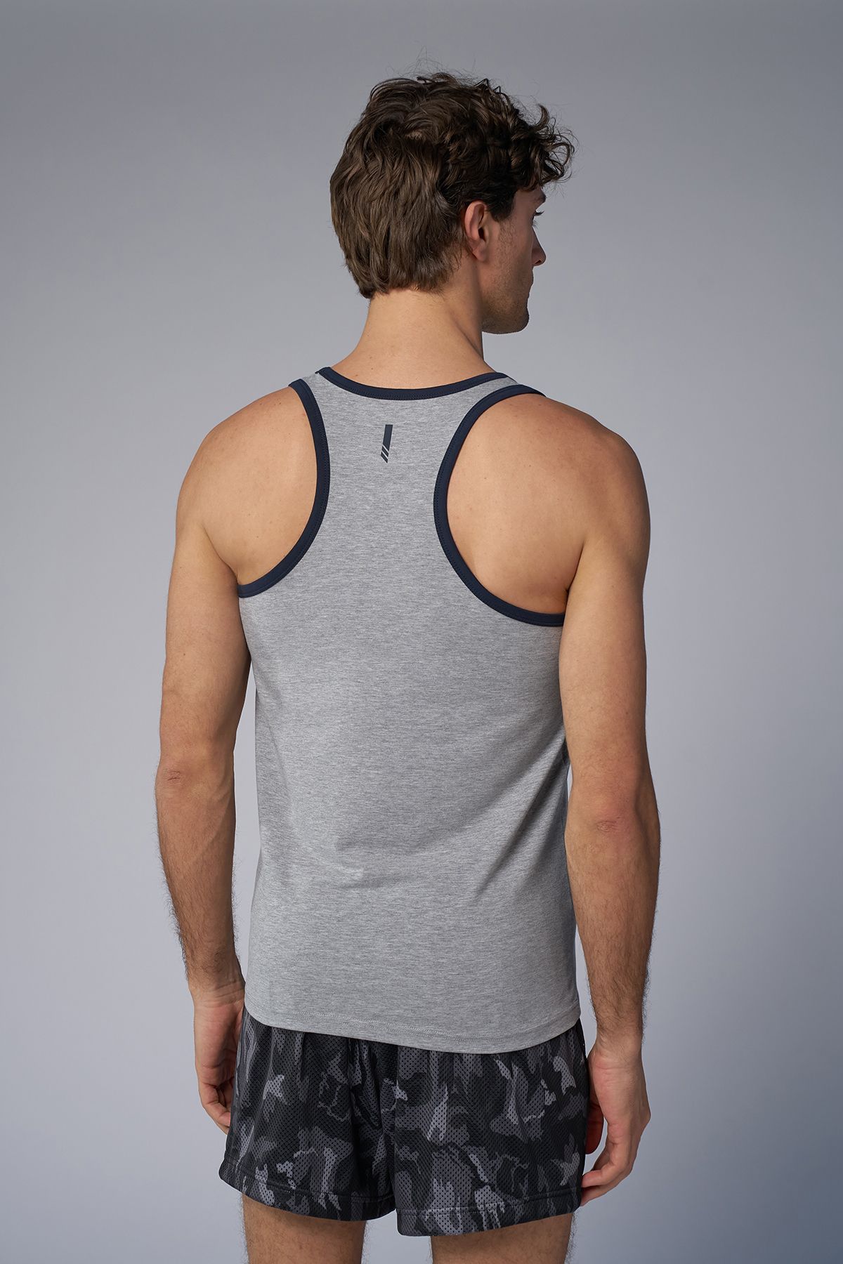 bilcee-Men's Gray Melange Training Undershirt 3944 4