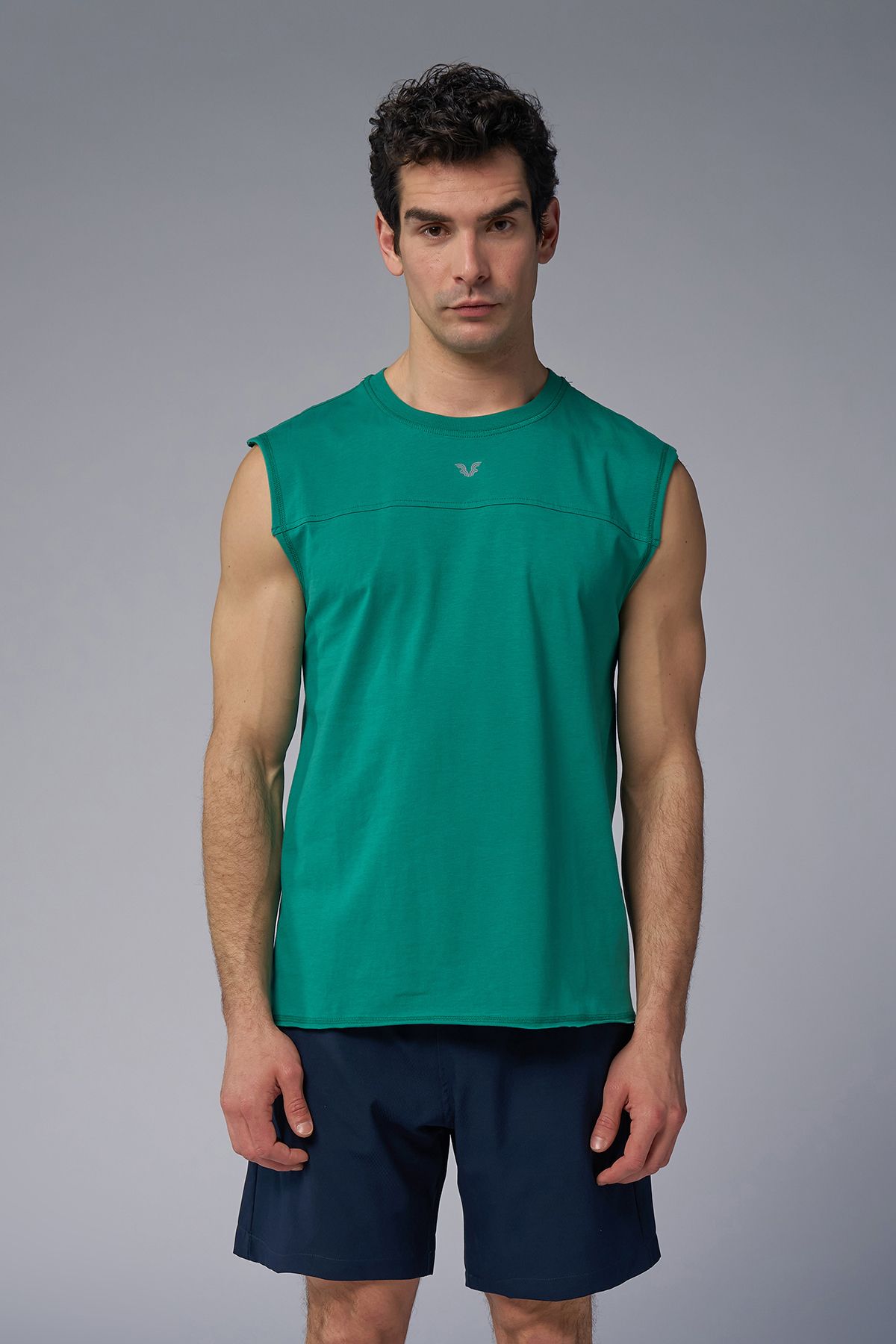 bilcee-Men's Green Training Cotton Undershirt 3921 5