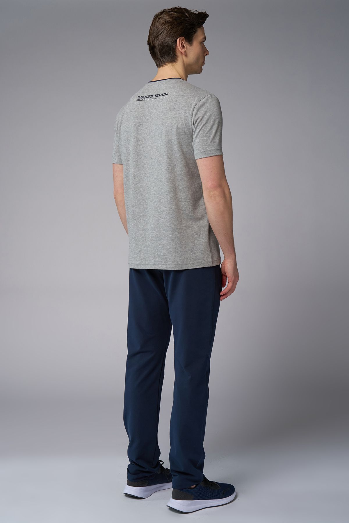 bilcee-Men's Gray Melange Cotton Printed T-Shirt 4084 7