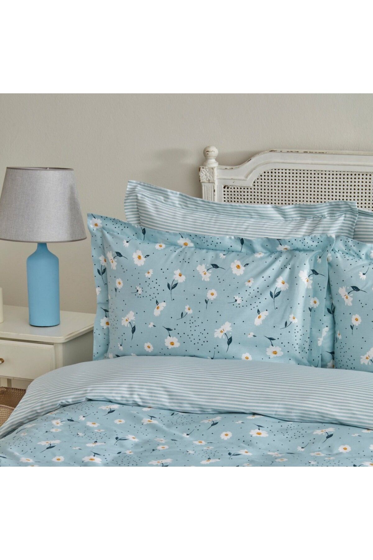 Karaca-Daisy 100% Baumwolle Einzelbett Bettwäsche Set, Mint 5