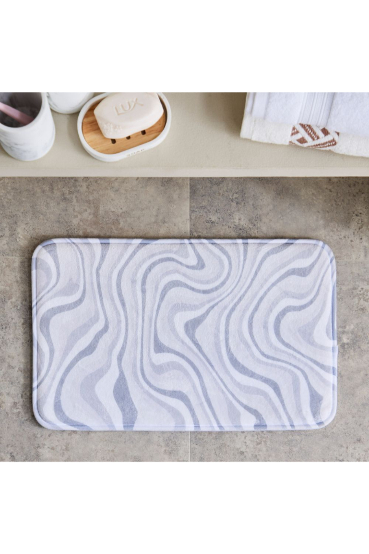 Home Box Austin Lila Foam Printed Bath Mat - 35x55 cm