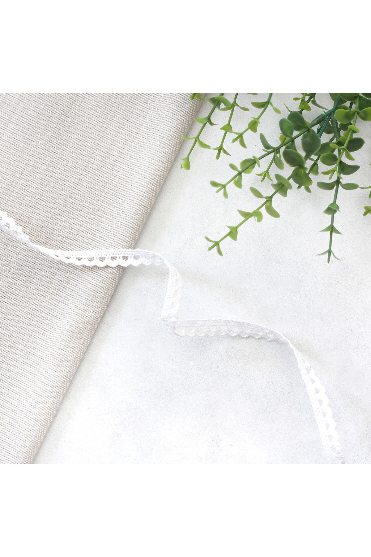 Bimotif-White Cotton Lace Ribbon, 1 Cm 5 Meters 3