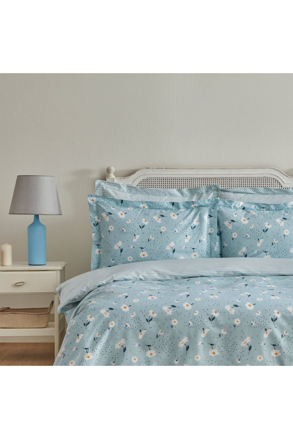 Karaca-Daisy 100% Baumwolle Einzelbett Bettwäsche Set, Mint 4
