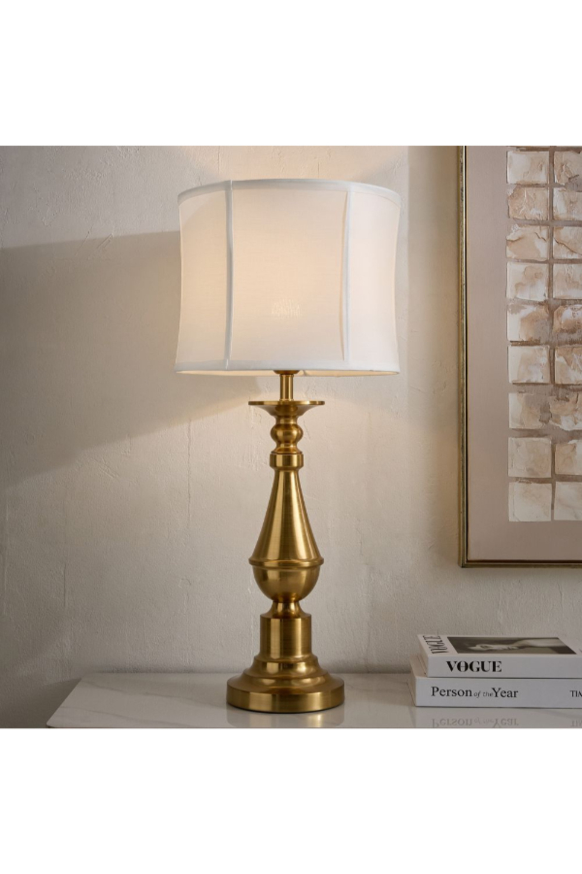 Home Box-مصباح طاولة معدني من جلين مالوري مع غطاء مصنوع يدويًا - 33 × 71 سم 2