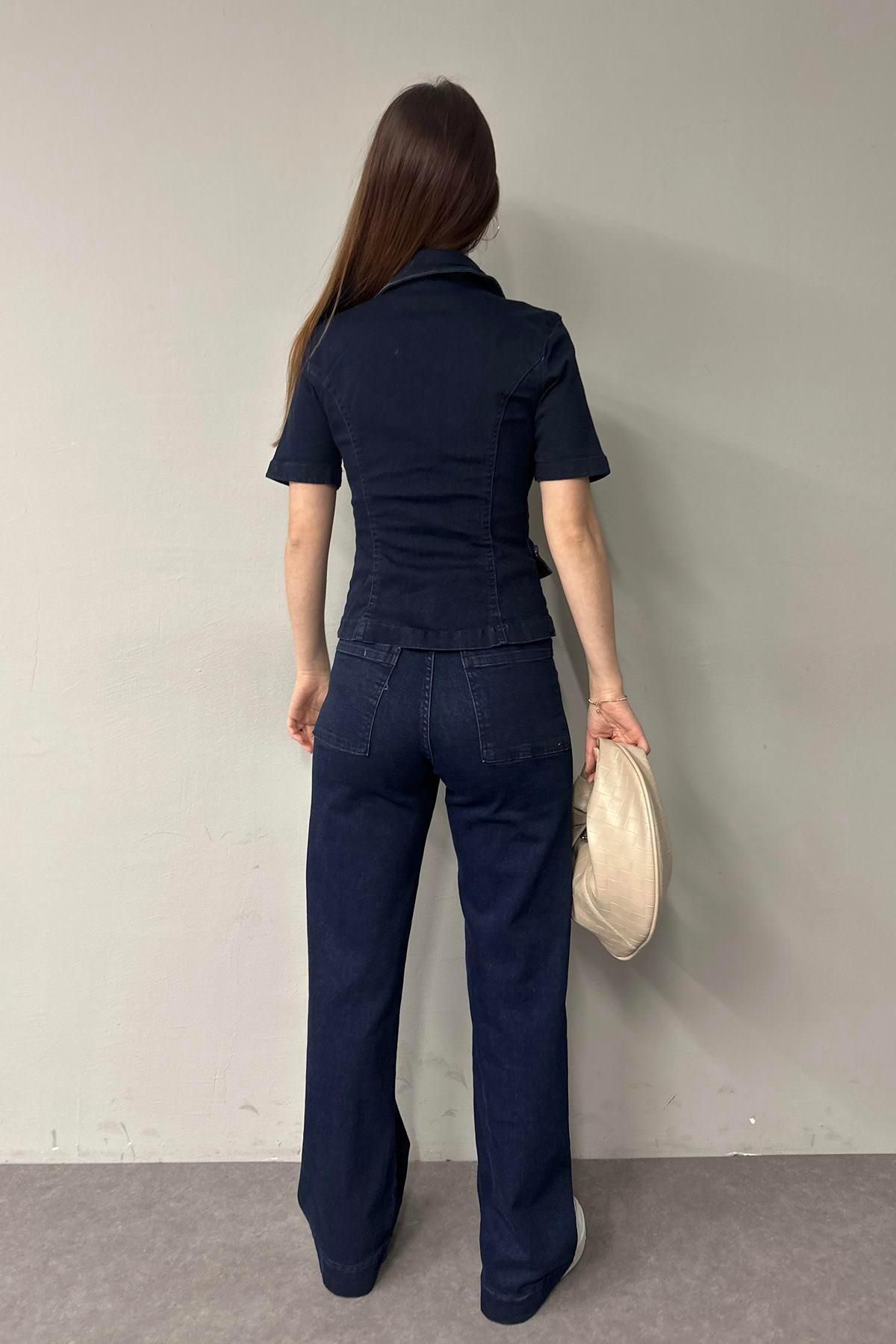 lizge giyim-Front Legged Jeans 4