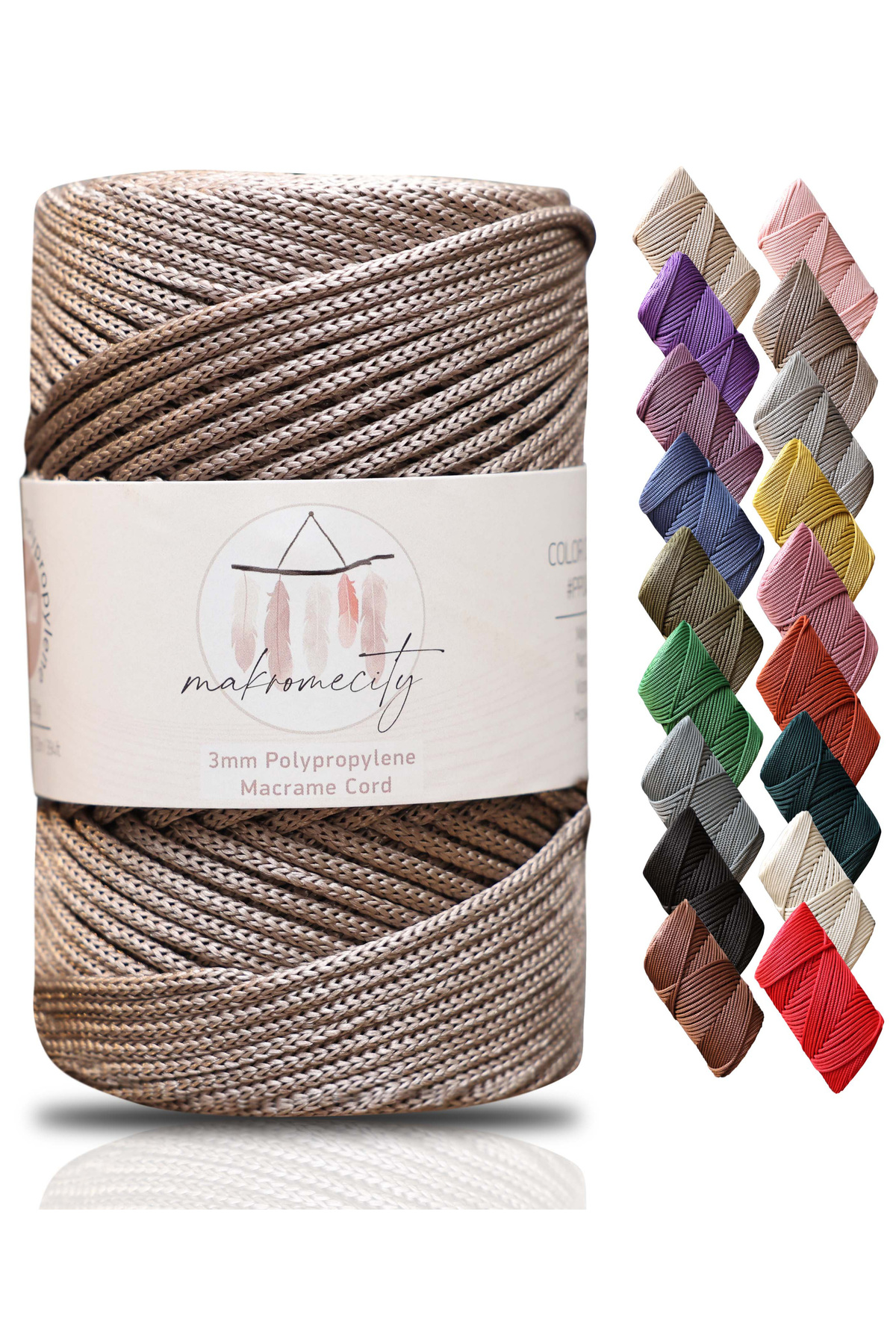Premium 250g 3mm Polyester Macrame Rope Mink 120m Underplate Rope And Bag Yarn