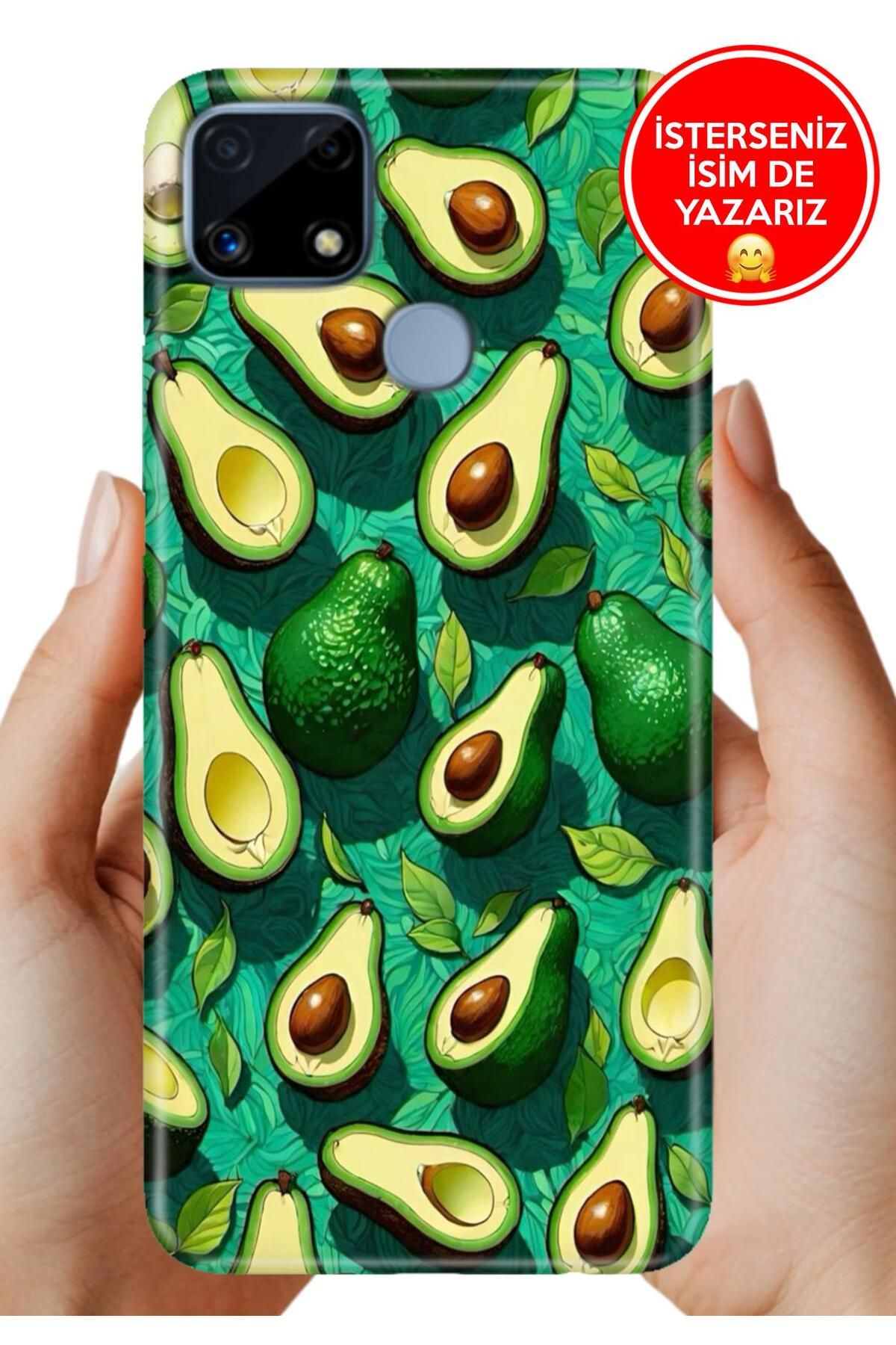 realme C25 6.5 inch Kılıf Desenli Baskılı TR-Üretim Kapak Silikon Avocados