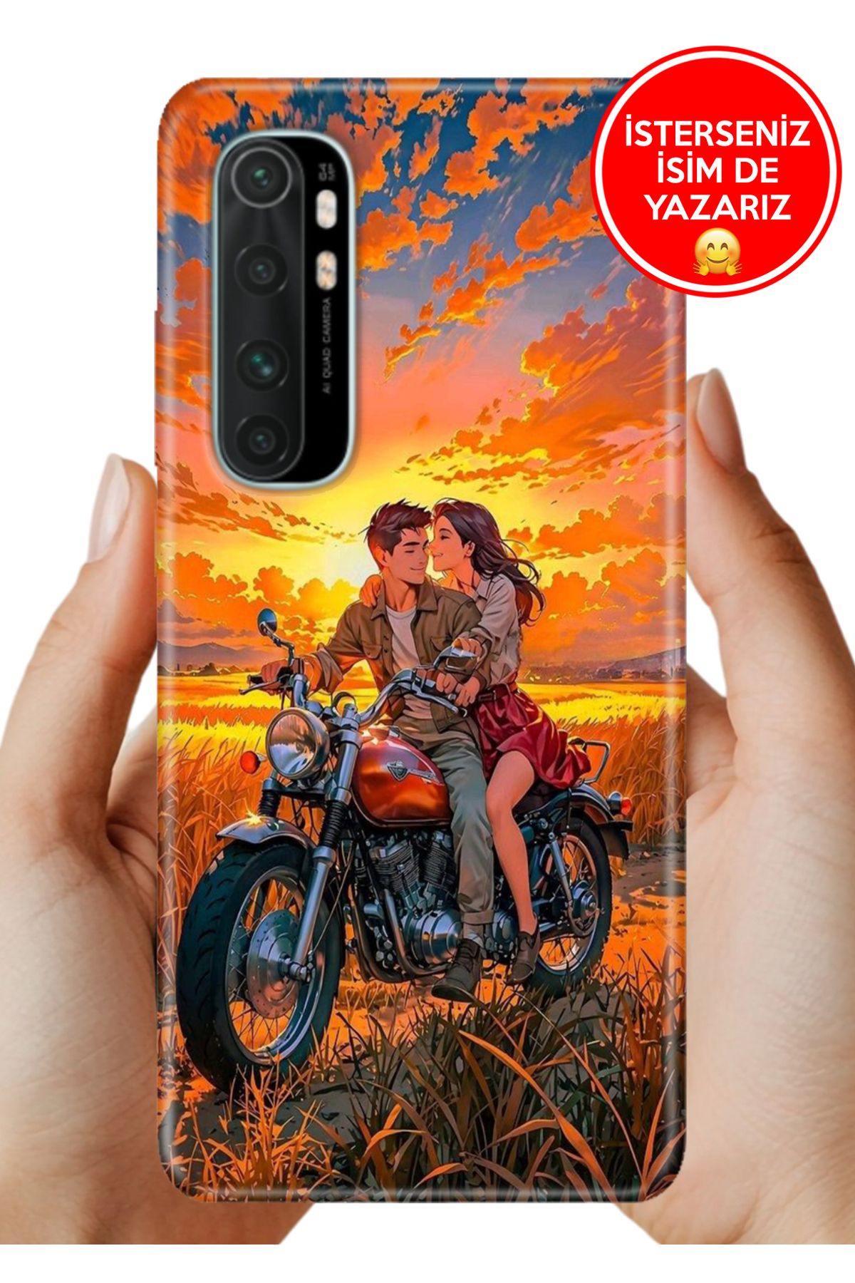 Cekuonline Xiaomi Mi Note 10 Lite Kılıf Tam Rubber Esnek Silikon Full Koruma Sevgilim ve Ben