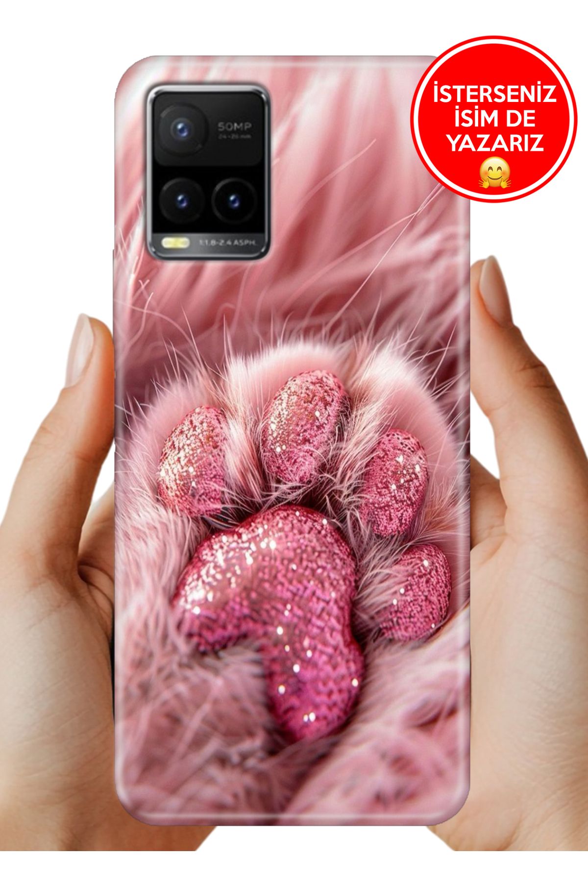 Cekuonline Vivo Y32 / Y33S Uyumlu Kılıf Tam Rubber Esnek Silikon Full Koruma SüslüPaticik