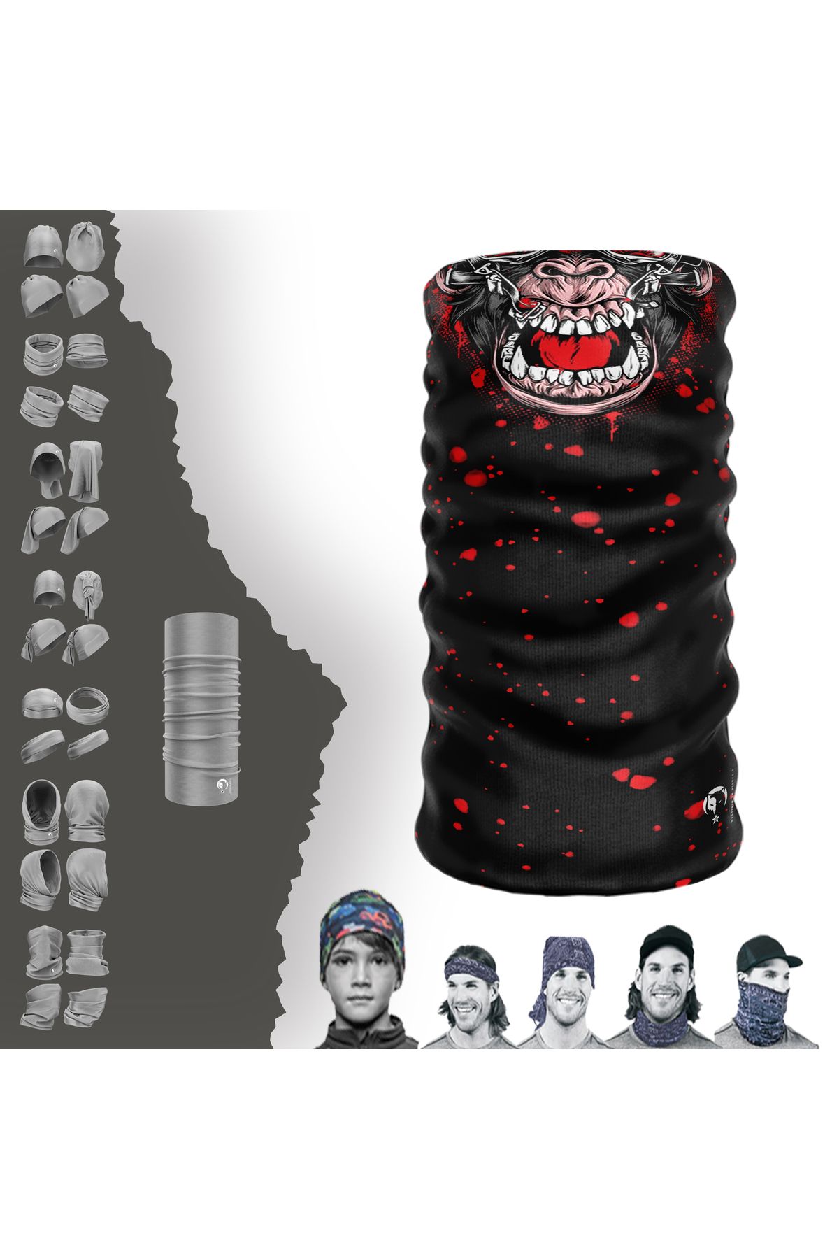 e-Taktik-Skull Monkeys Hell Sports Headband Buff Buff Bandana 1