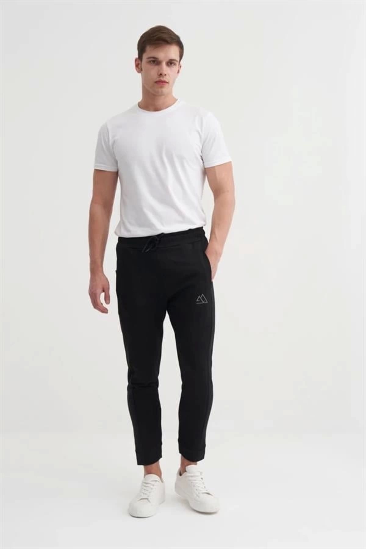 Alisim 8017 2 İplik Slim Fit Erkek Eşofman Altı Siyah