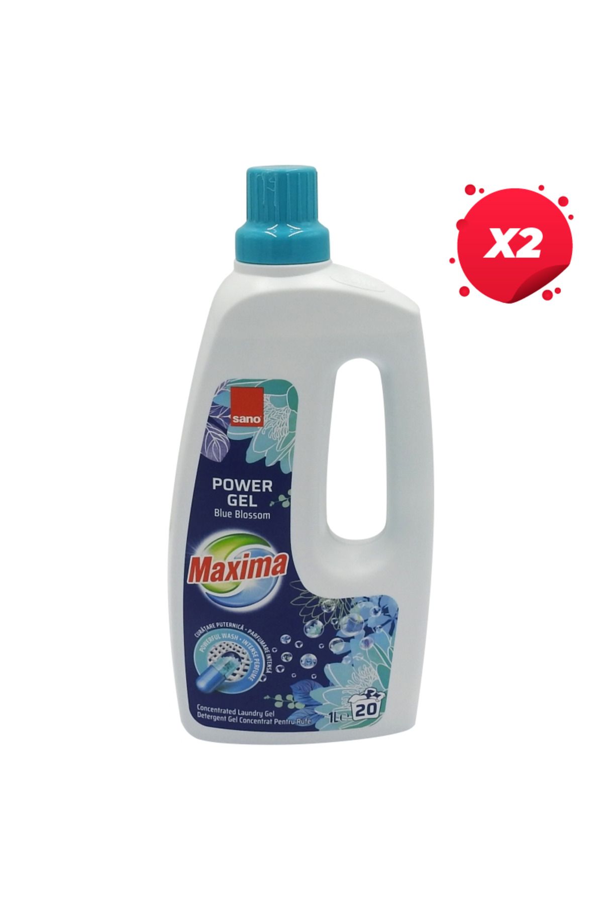 Sano X2 - Sano Maxima Detergent Gel 1l Blue Blossom 20 Spălări - Mărime unică