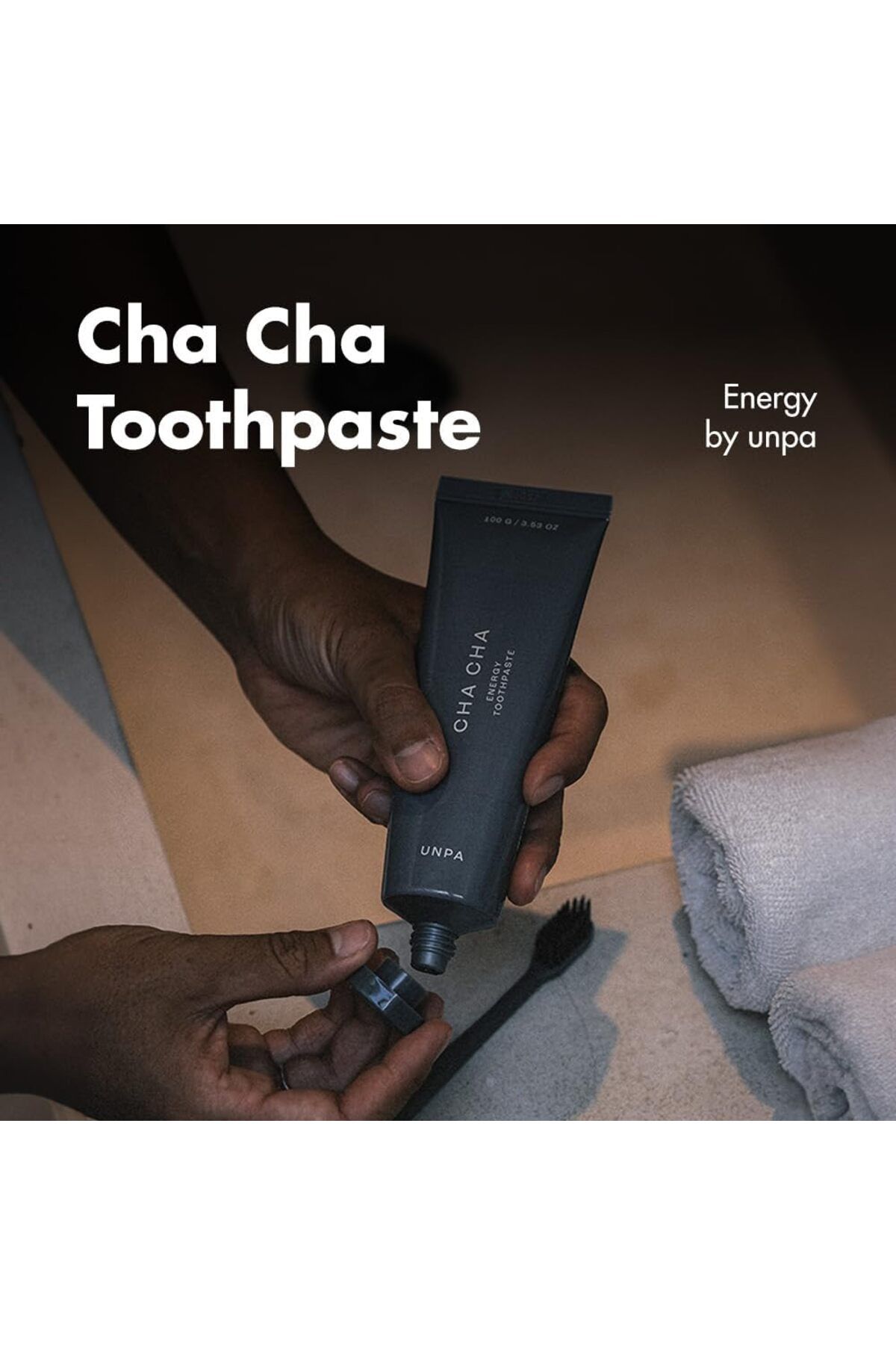 UNPA-Cha Cha Energy Toothpaste 100g | Natural Activated Charcoal Toothpaste for Sensitive Teeth Reli 3