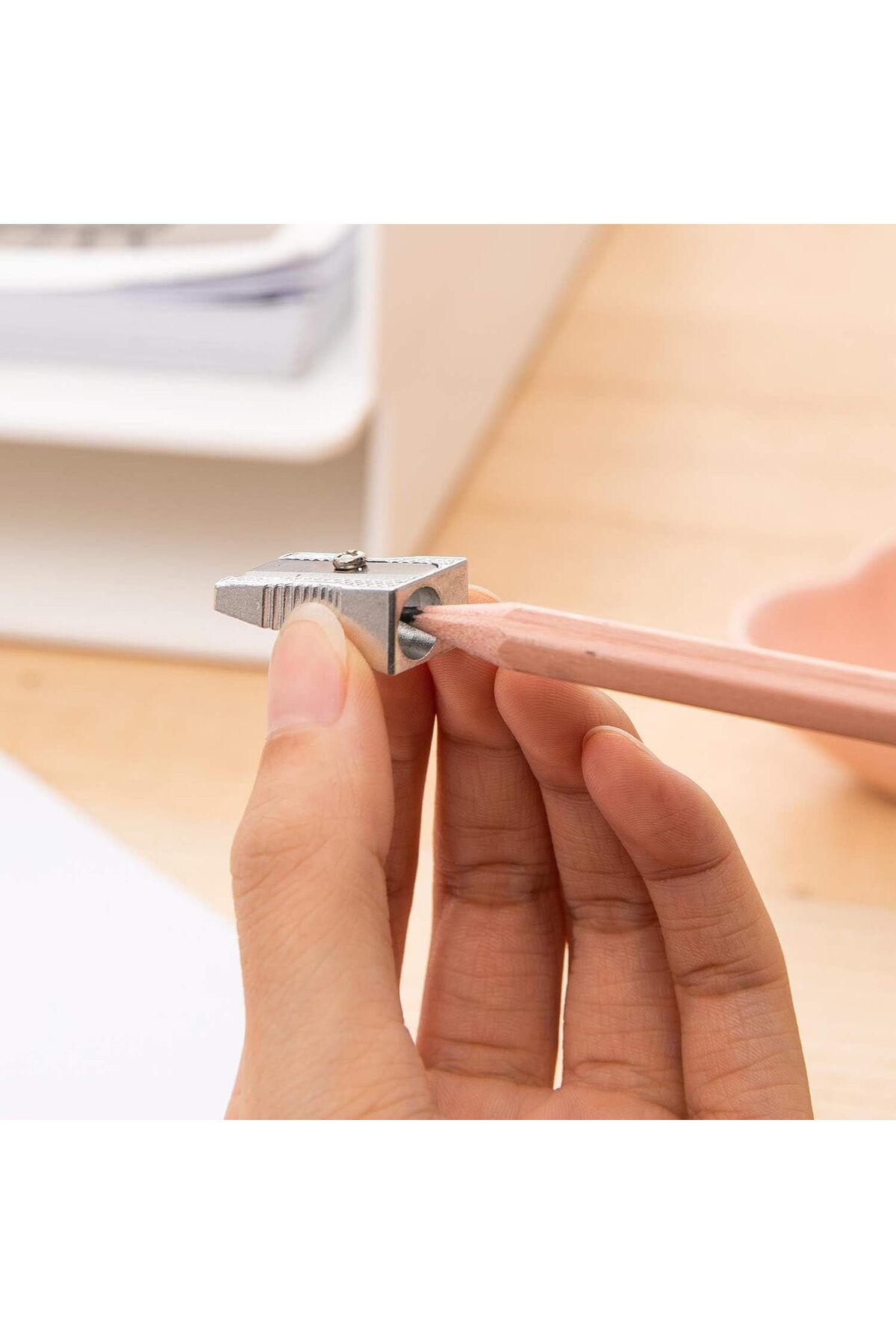 Deli-E39761 Zinc Alloy Sharpener Silver 24 pcs 5