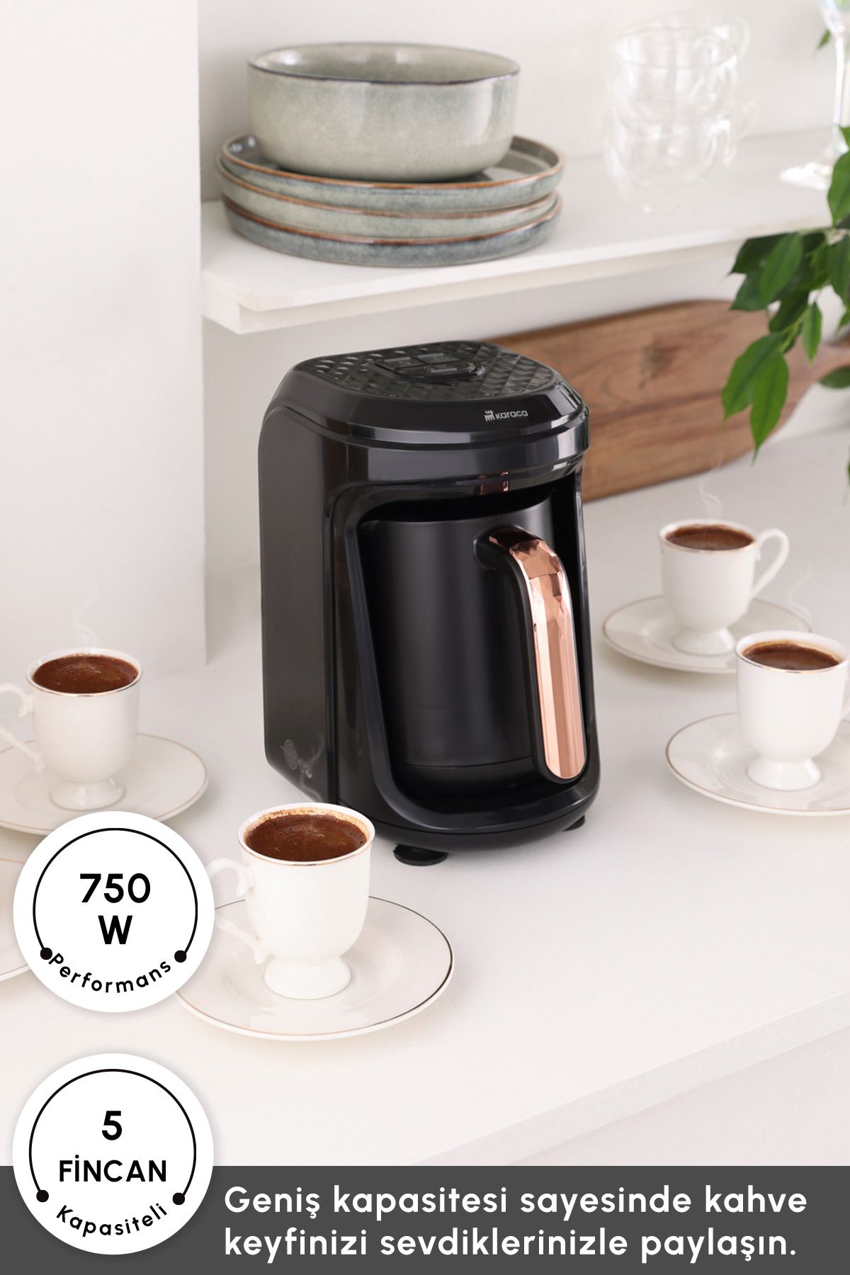 Karaca-5 Cup Capacity Milk Beverage Preparation Turquoise Machine - Memory Hüps Quartz, Black Multiple 3