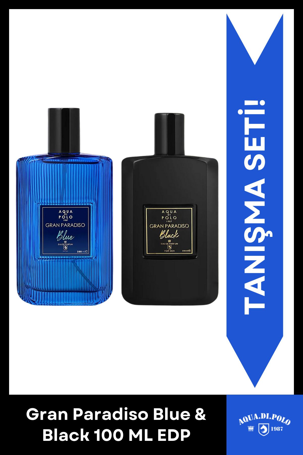 ست عطر مردانه 100 میلی لیتری Gran Paradiso Blue & Black EDP Double STCC021383 Aqua Di Polo 1987