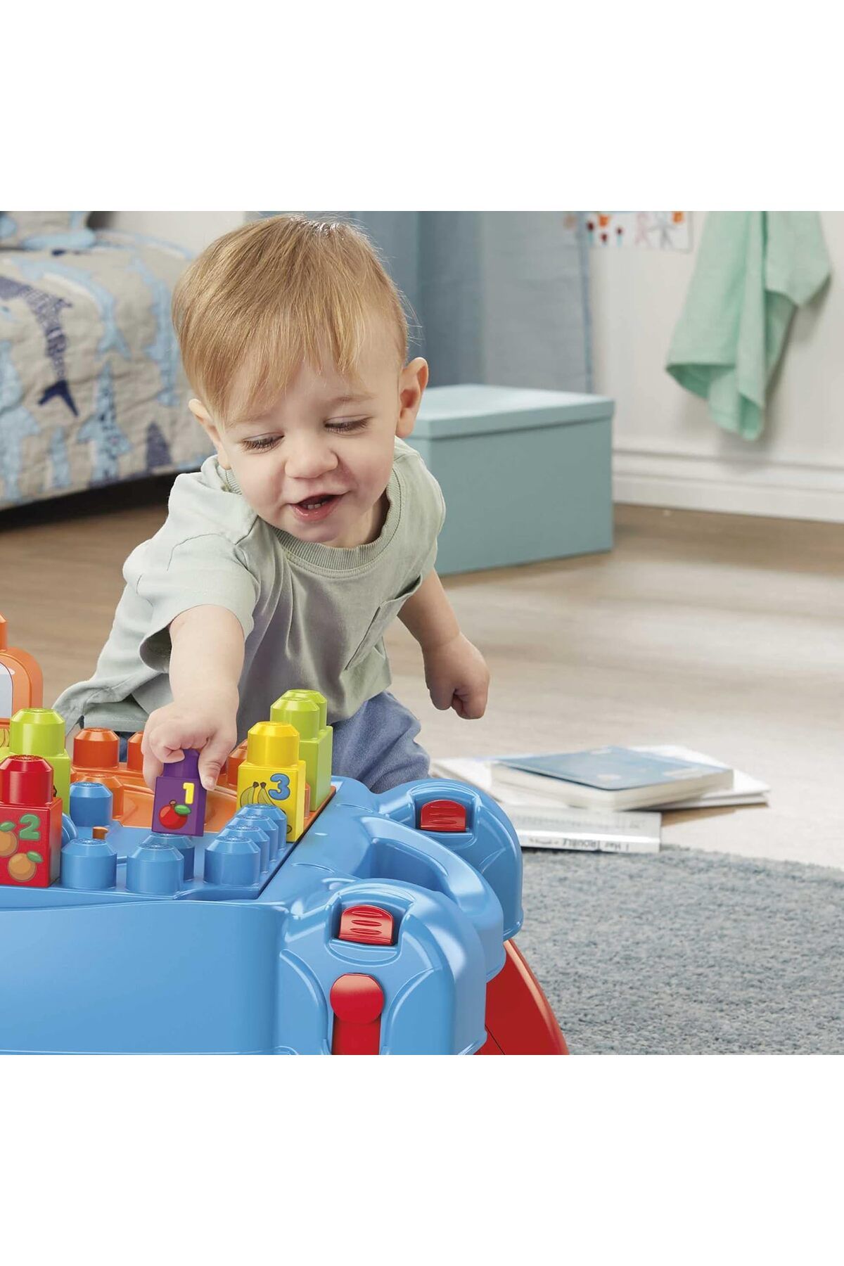 MEGA-Bloks First Builders Build 'n Learn Table with Big Building Blocks, Building Toys for Toddlers 3