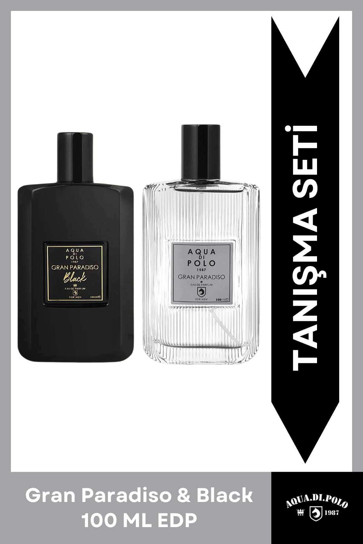 ست عطر مردانه دو نفره EDP 100 میلی لیتری Gran Paradiso & Gran Paradiso Black STCC021378 Aqua Di Polo 1987