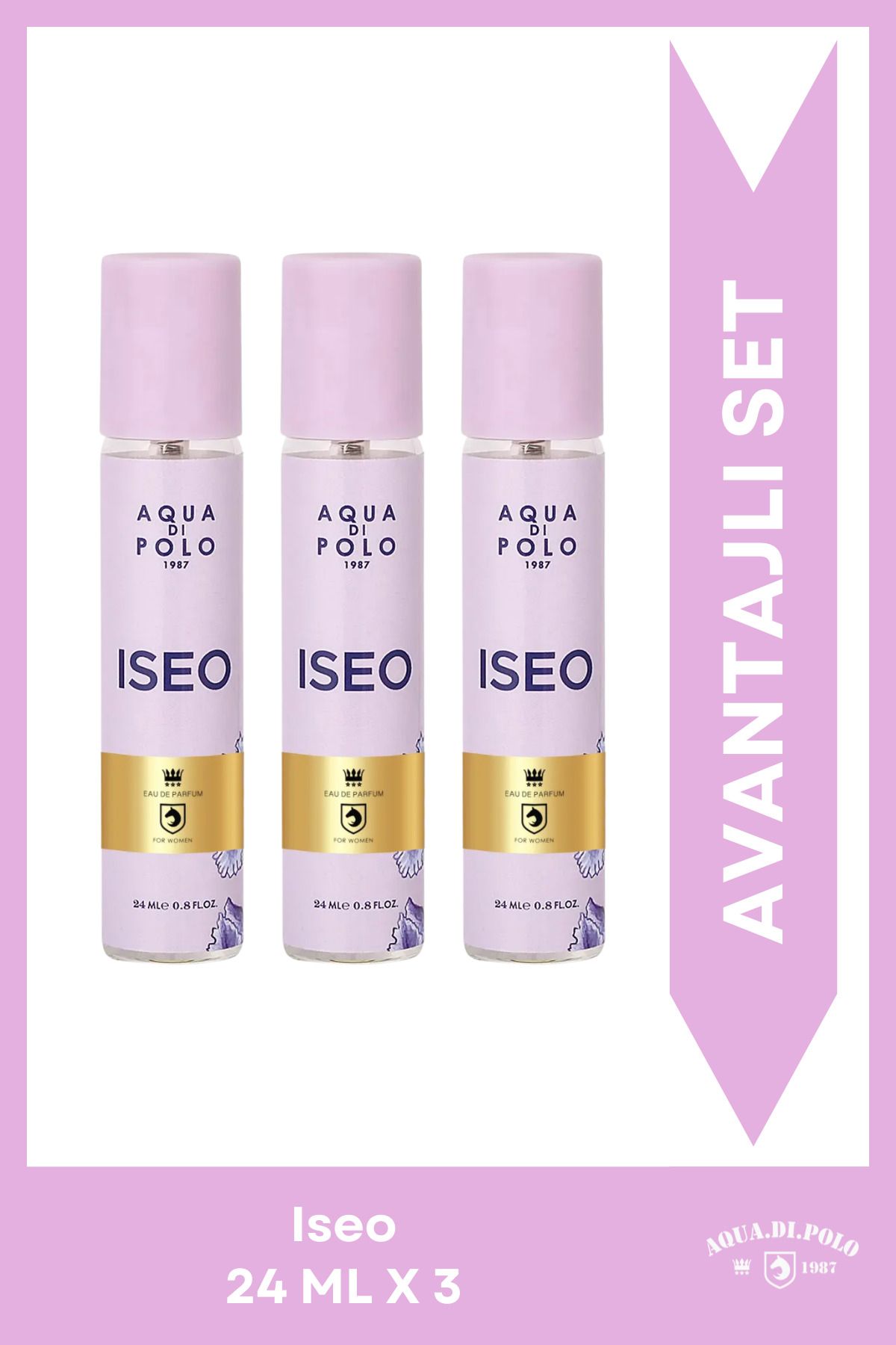 ست عطر 3 تکه گلدار و میوه ای زنانه Iseo 24 ml Stcc021217 Aqua Di Polo 1987