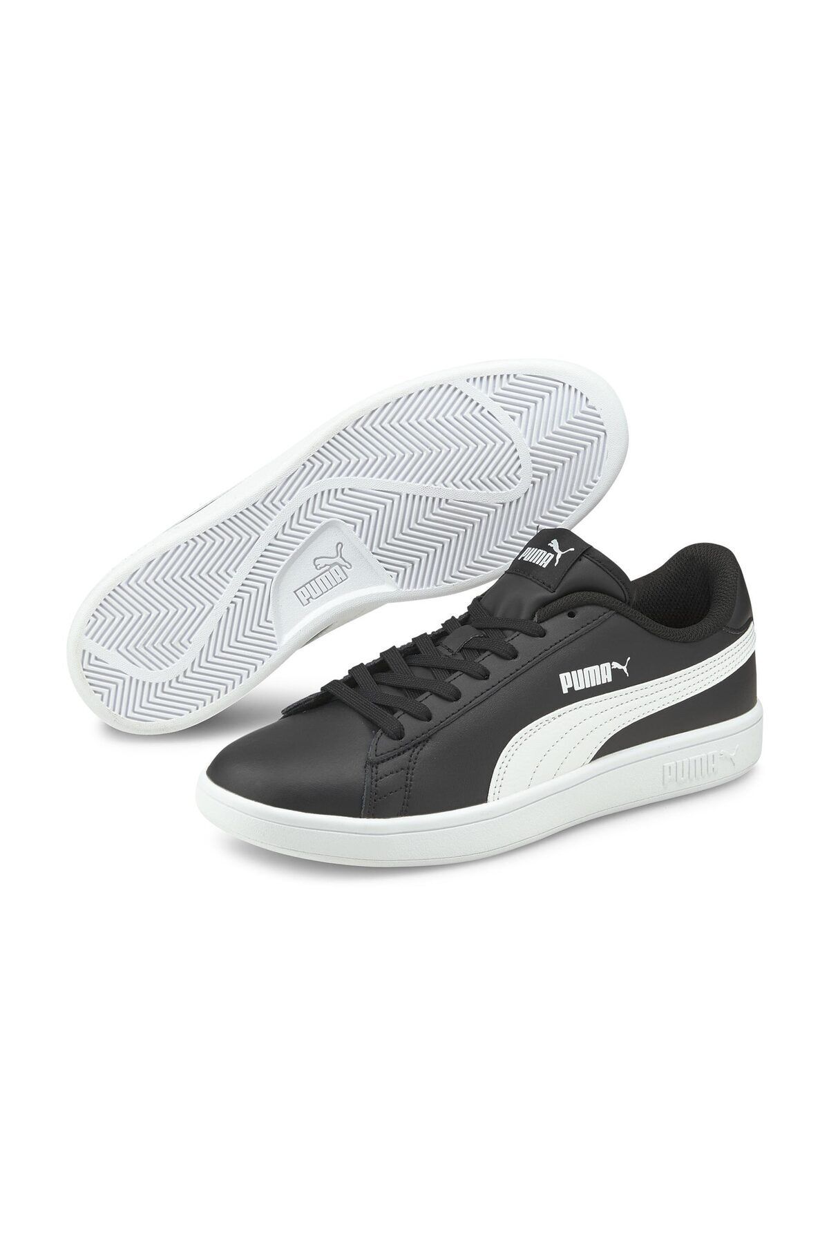 Puma-SMASH V2 L Schwarz WEISS Unisex Leder Sneaker100323982 3