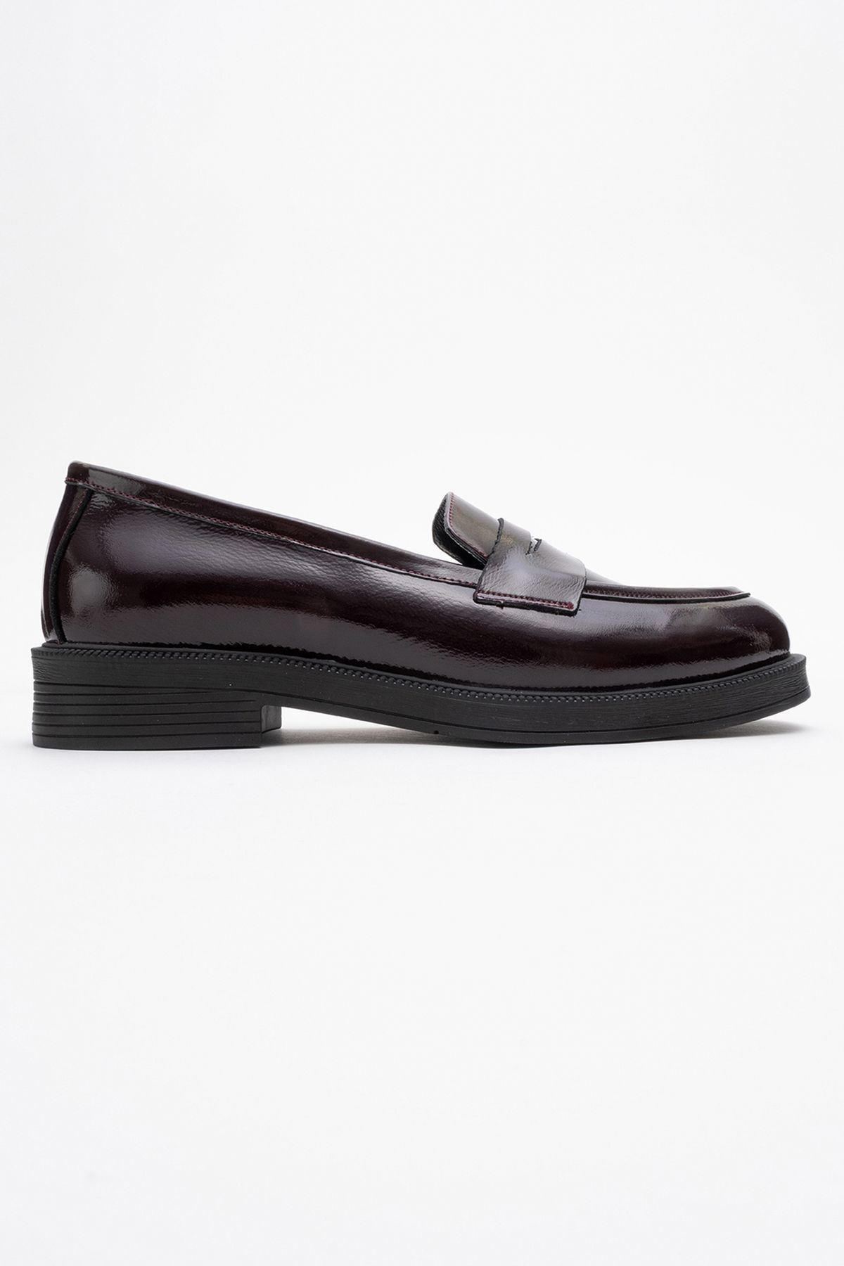 LuviShoes-Pline бордови червени лачени дамски обувки мокасини от естествена кожа 5